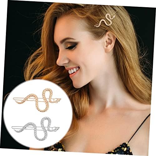 FRCOLOR FRCOLOR Snake Hair Clips 4pcs Snake Hairpin Wedding Hair Clips Metal Gold Snake Jewelry Geometric Hair Clips Snake Hair Barrettes Snake Pattern Hair Snap Clips Alloy Hair Trinket Banana Gift