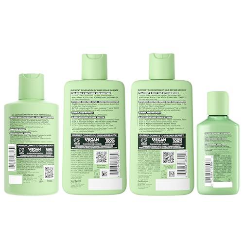 Garnier Garnier Fructis Hair Filler Bonding Pre-Shampoo Hair Treatment + Moisture Repair Shampoo, Conditioner and Serum Set with Hyaluronic Acid for Curly, Wavy Hair, 4 Items, 1 Kit