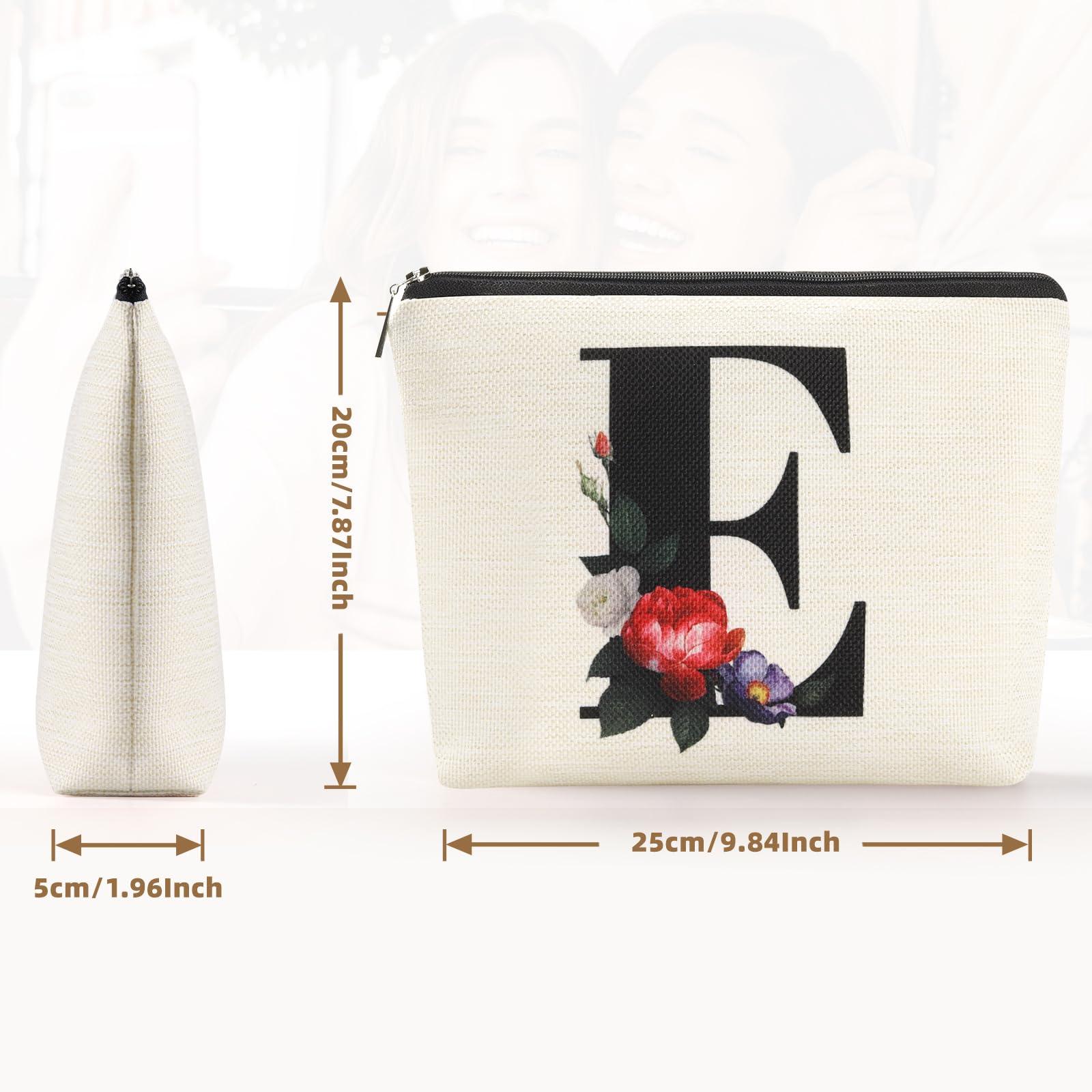 Gyflo Personalized Makeup Bag with Initials, Letter B Cosmetic Bag Toiletry Pouch A-Z Travel Make up Bag Monogram Toiletry Bag, Gifts for Women Teens Girls (B)