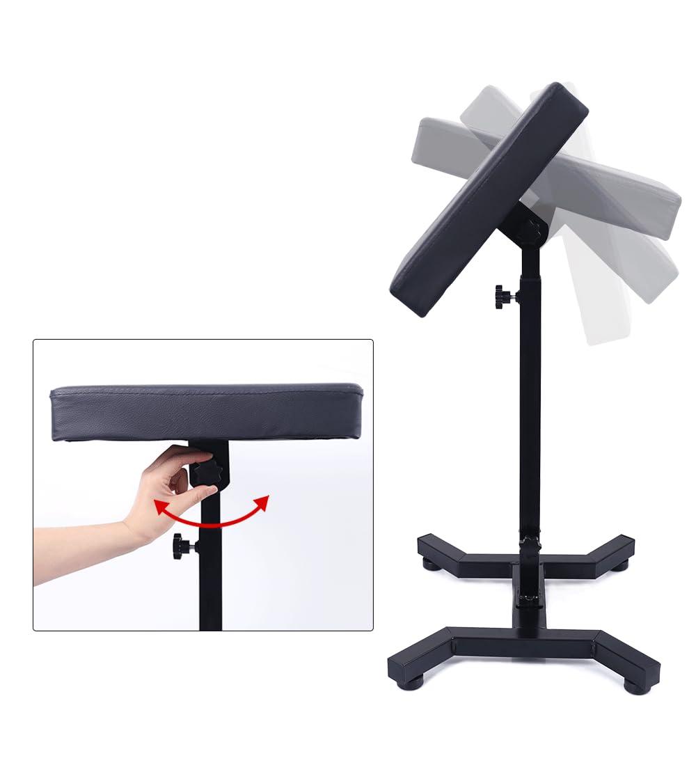 Tatmax International Tatmax Tattoo Heavy-Duty Armrest High Quaility Large Leather Pad Adjustable Height 2.3 ft to 3.45 ft