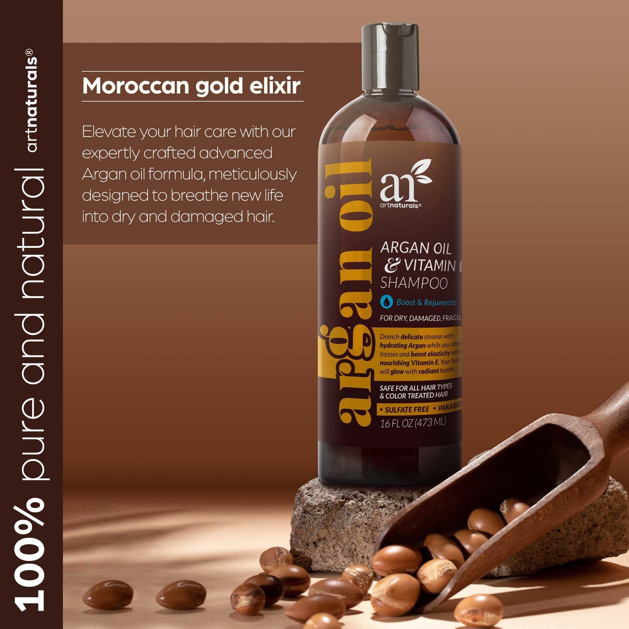 Artnaturals artnaturals Argan Hair Growth Shampoo - (16 Fl Oz / 473ml) - Sulfate Free - Treatment for Hair Loss, Thinning & Regrowth - Men & Women - Infused with Biotin, Argan Oil, Keratin, Caffeine