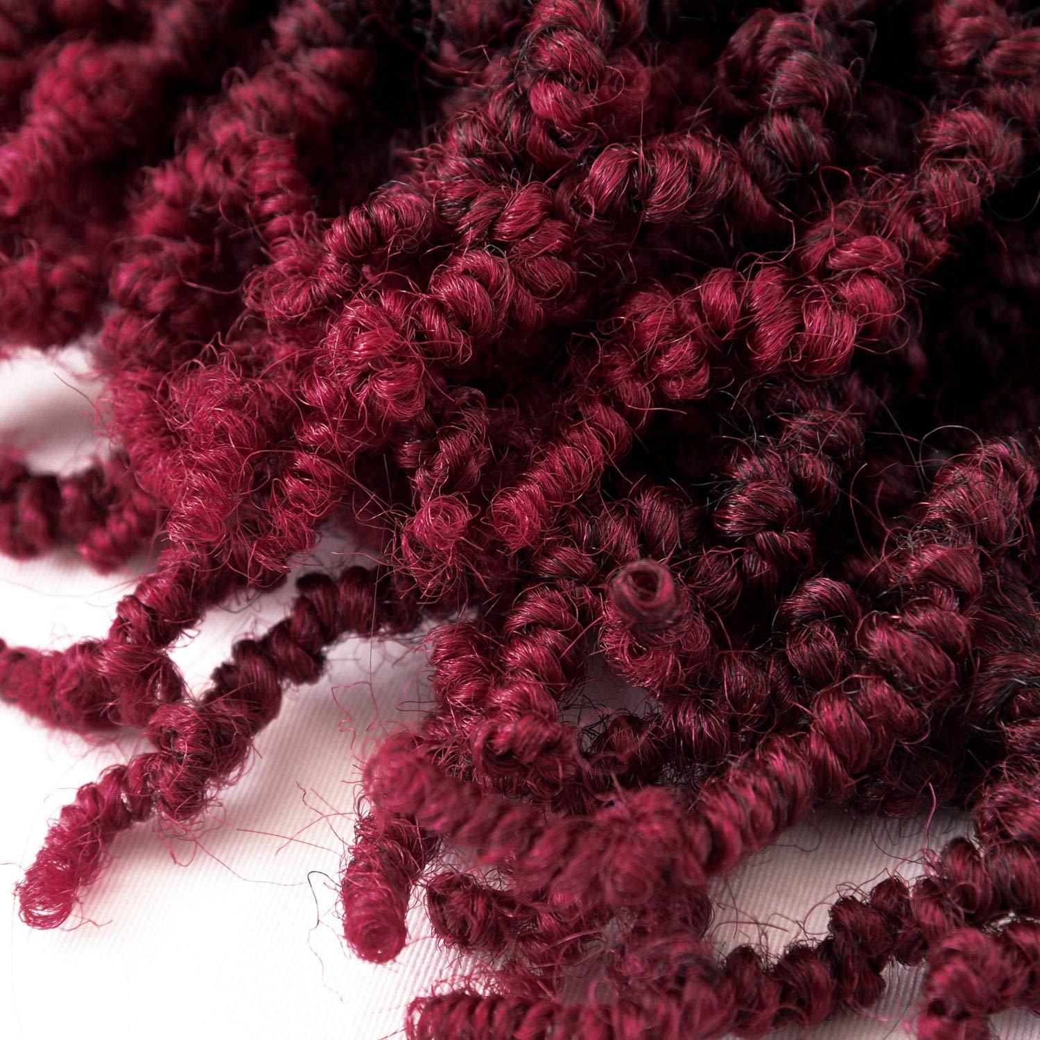 Kori Koli Kori Koli 3 Packs Short Curly Spring twist Braids Synthetic Crochet Hair Extensions 10 inch 15 strands/pack Ombre Crochet Twist Braids Fiber Fluffy Curly Twist Braiding Hair Bulk (T1B/BUG#)