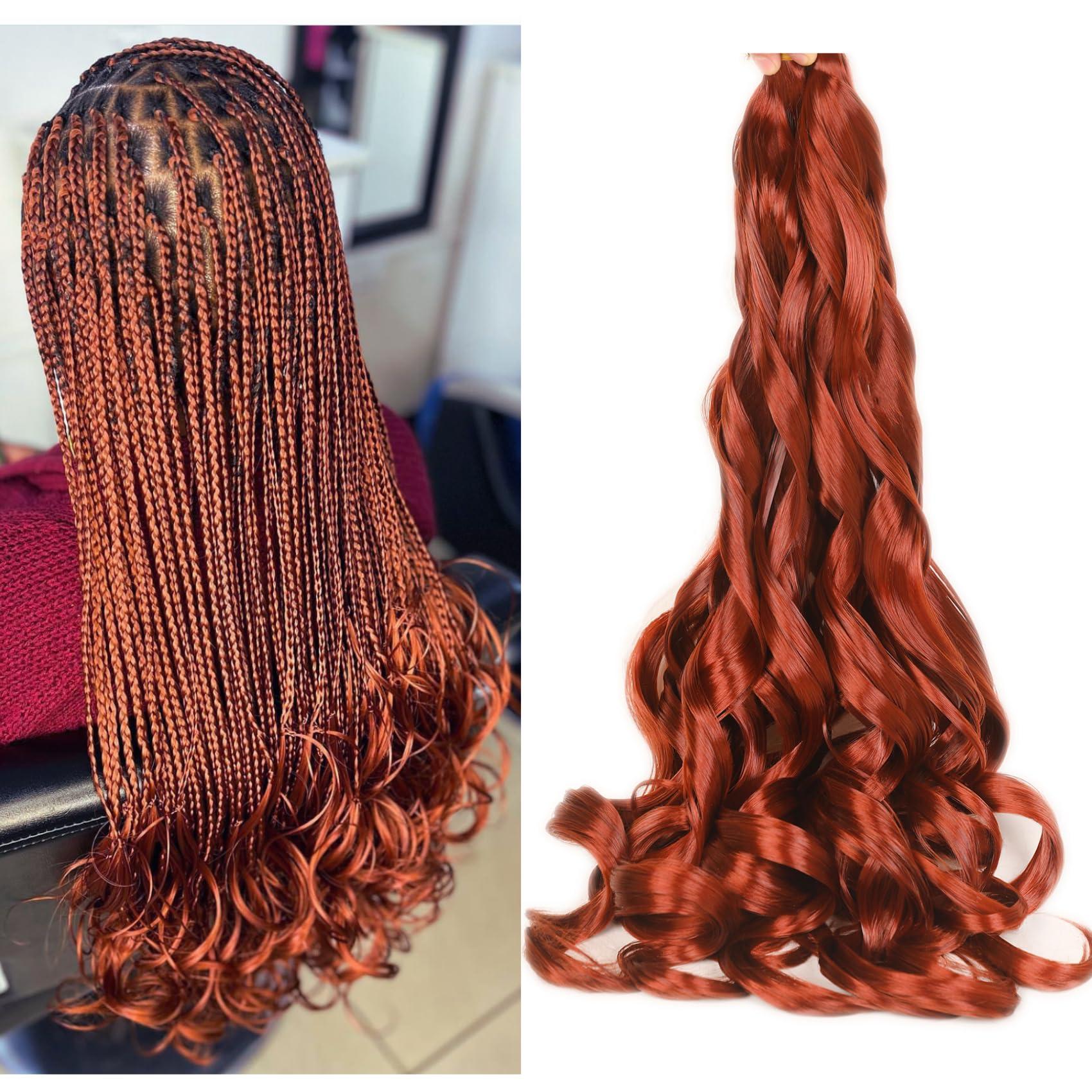 Leticia Ginger French Curl Braiding Hair Curly Loose Wave Braiding Hair Synthetic Fiber Soft 24 inch