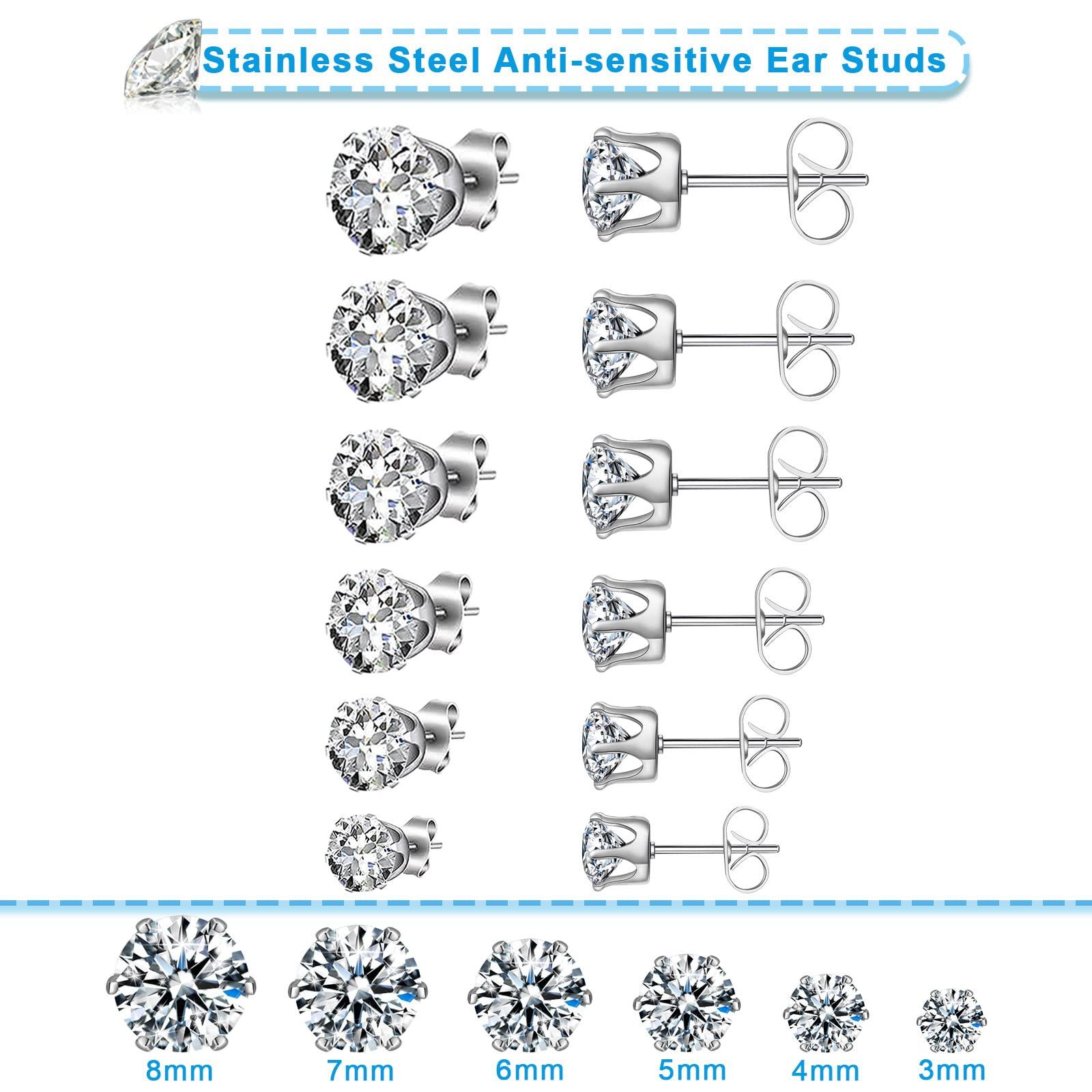 DolweJoy Ear Piercing Kit Professional Piercing Gun Reusable Body Nose Lip Earrings Piercing Tool with Stainless Steel Studs Silver Sticks for Salon Home Use