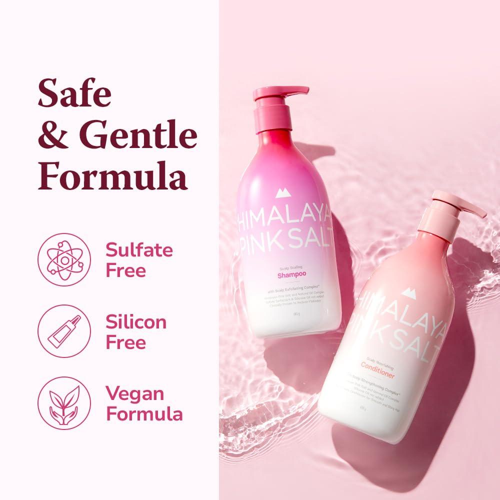 HIMALAYA PINKSALT HIMALAYA PINKSALT Shampoo and Conditioner Set - Clarifying and Nourishing Hair Care Set for Itchy Scalp and Dry Hair - Apple Cider Vinegar, Natural Oil, Silicone-Free, Sulfate Free (21.1 oz x2)