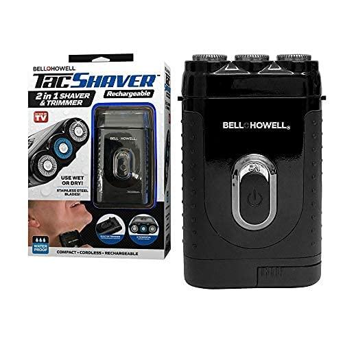 Bell+Howell Tacshaver by Bell+Howell Moustache and Beard Rotary Shaver with Pop-up Trimmer for Sharper Moustache and Sideburn Edges Seen On TV (Set of 2 Rechargeable)