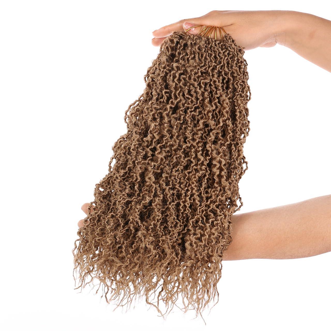 ZRQ ZRQ 12 Inch New Micro Locs Crochet Braids Light Brown Synthetic Curl Crochet Sister Locs Hair African Roots Microlocs Braids 12\'\',27