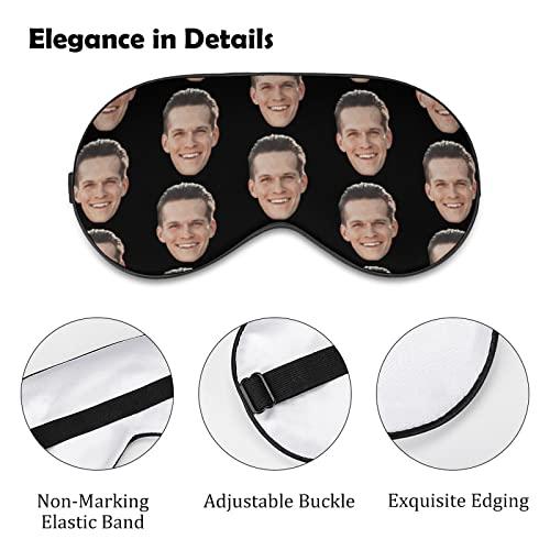 Pruoyi Custom Sleep Mask Personlized Eye Mask Design Your Own Picture Text Adjustable Soft Eye Masks Eyeshade Blindfold for Women Men Airplane Travel Sleeping (Style1)