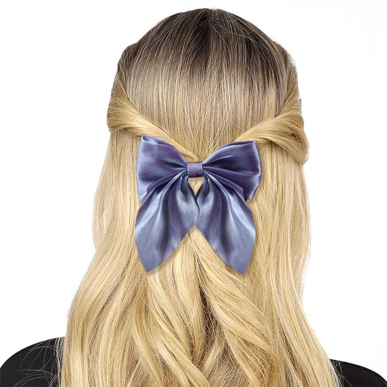 Erimberate Erimberate Bohemian Purple Bow Hair Clips Bow Tie Hair Barrettes Purple Bow Hair Clip Barrette Large Bow Hair Clip Bow Headpiece Hair Accessories for Women and Girls