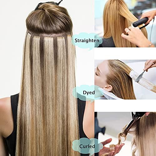 Yotty Yotty Hair Extensions Tape in Seamless Skin Weft Remy Human Hair (24Inch 40Pcs 140Gram, Chestnut Brown)