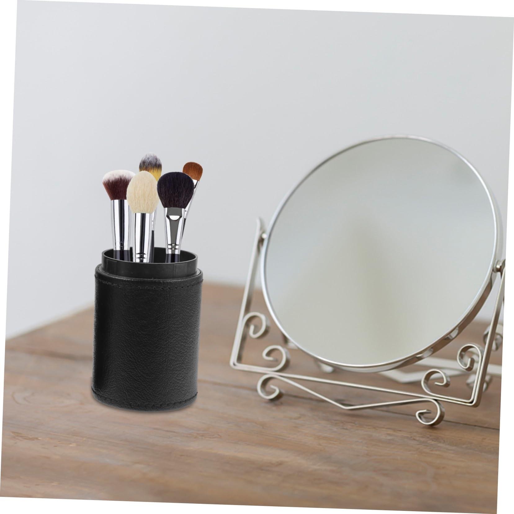 ADOCARN ADOCARN Makeup Brush Holder Makeup Brush Cup Makeup Brush Pouch Nail Brush Holder Pen Organizer Cosmetic Tools Organizer Portable Cup Holder Make up Brush Holders Pencil Holder Black Pu