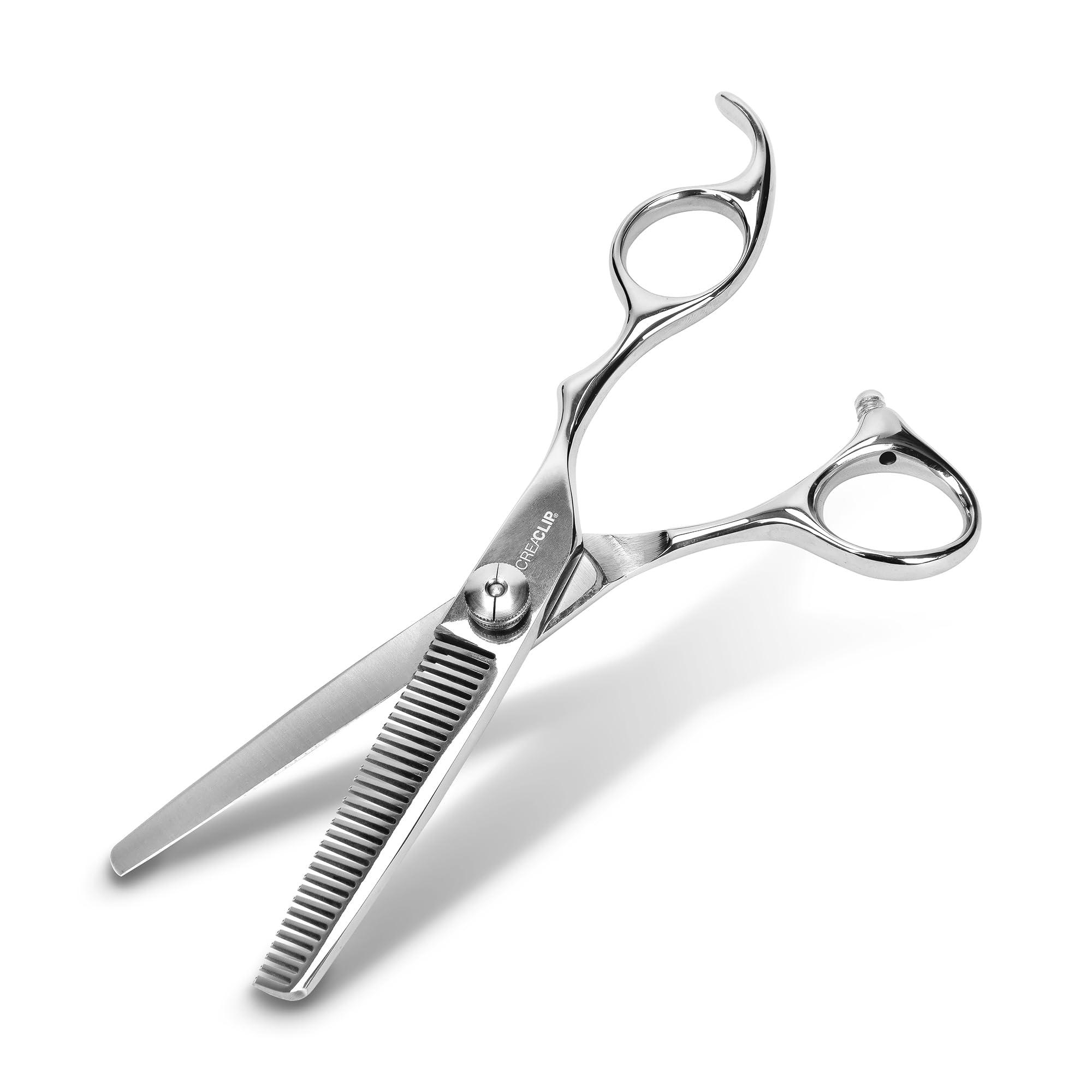 CreaProducts Original CreaClip Case and Hair Scissors, Hair Cutting Tool Hair Cutting Shears Thinning Scissors Hair Comb for Layers Bangs Kids Hair Cut Hair Cutting Kit (Set of 5)