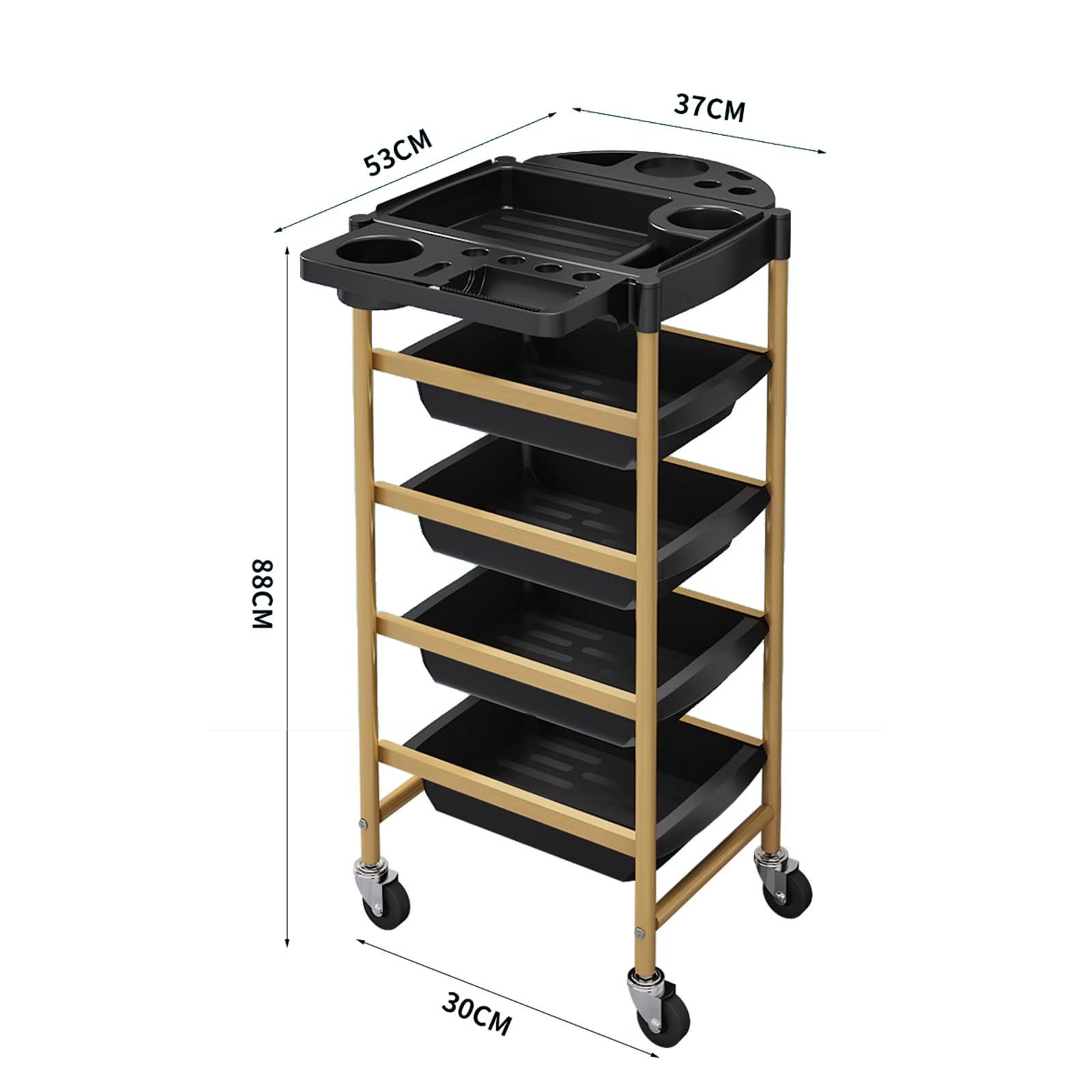 HRTLSS HRTLSS Salon Cart, Salon Cart with Wheels and Drawers, Stylist Hairdressing Cart, Space Saving Salon Station Trolley Cart, for Hairdressing Beauty Spa Tattoo