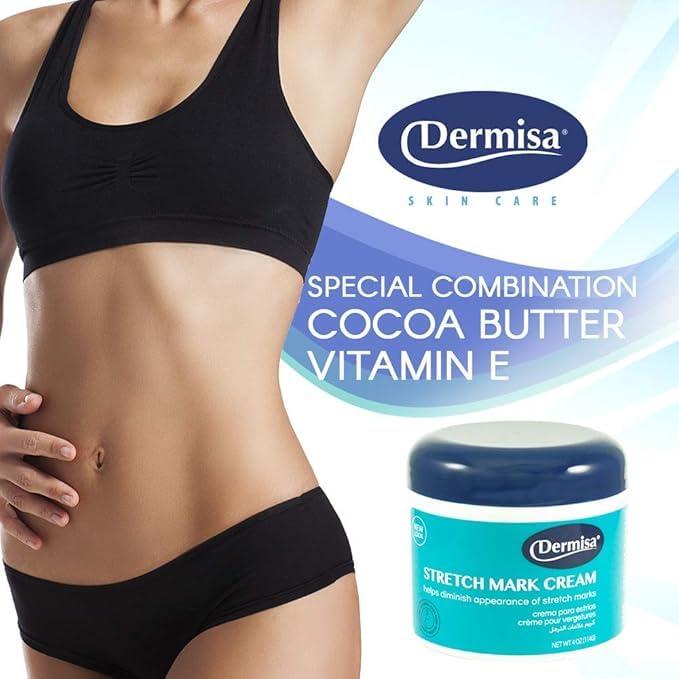 Dermisa Dermisa Stretch Mark Cream | With Cocoa Butter, Vitamin E, Collagen & Elastin | 4 OZ | Pack of 2