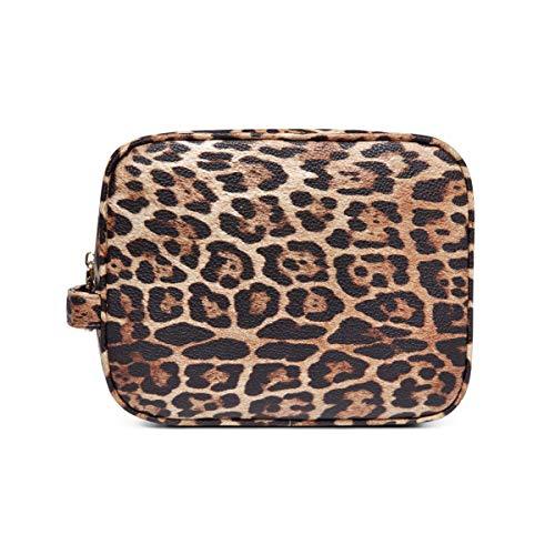 Daisy Rose Daisy Rose Cosmetic Toiletry Bag | PU Vegan Leather Travel Bag - Leopard