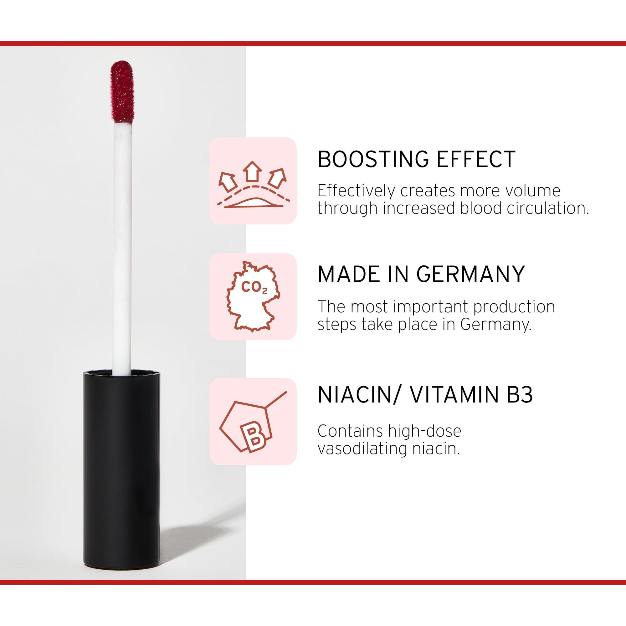 nutraCOSMETIC Nutrakiss Lip Plumper - Red I Natural Plumping Lip Gloss with Niacin (Vitamin B3) I Clear Lip Plumper for Fuller Lips I Made in Germany I 5ml