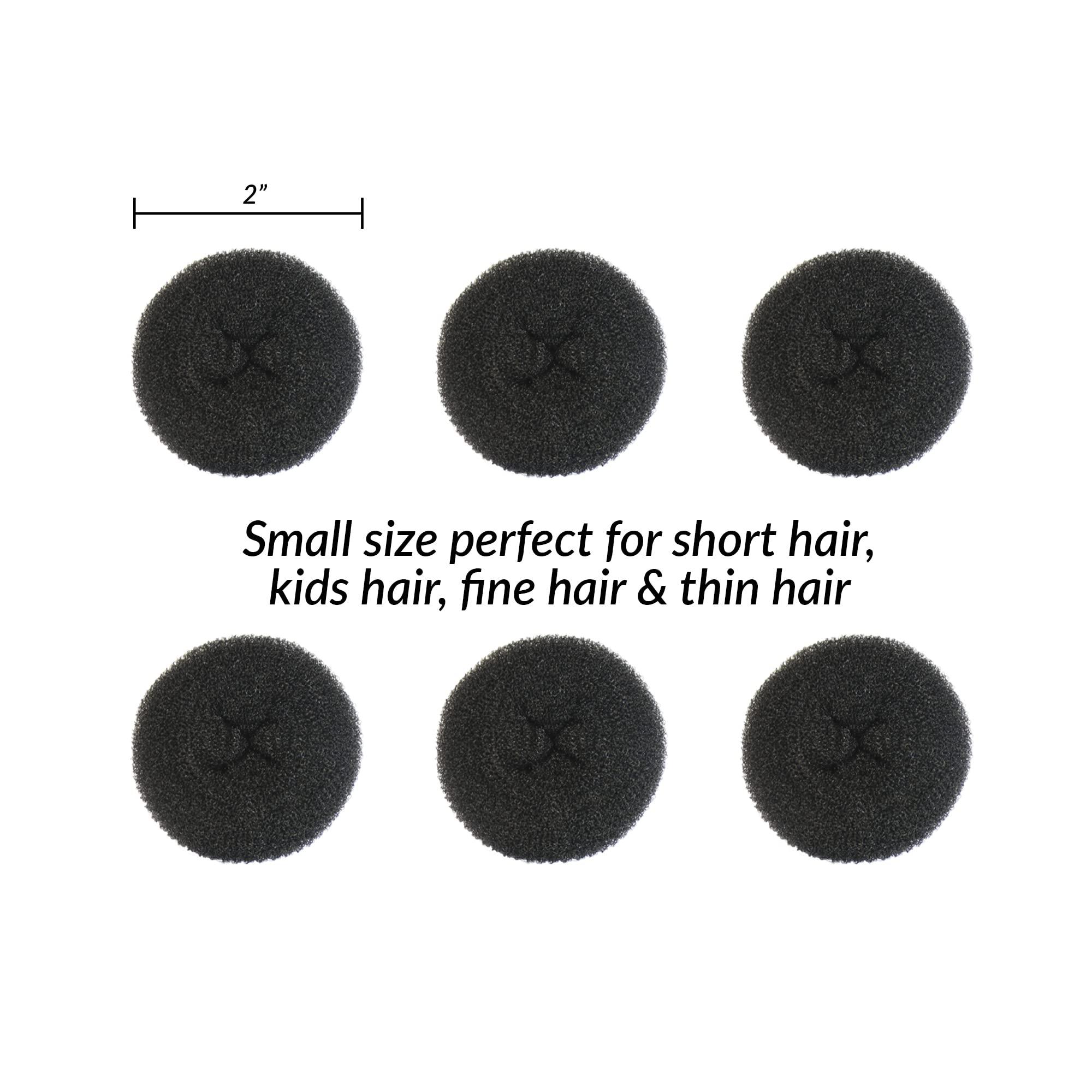 Styla Hair Styla Hair Small Bun Maker for Kids - Ballet and Sock Buns, Easy Hair Donut (6pc Black 2 Inch Size)