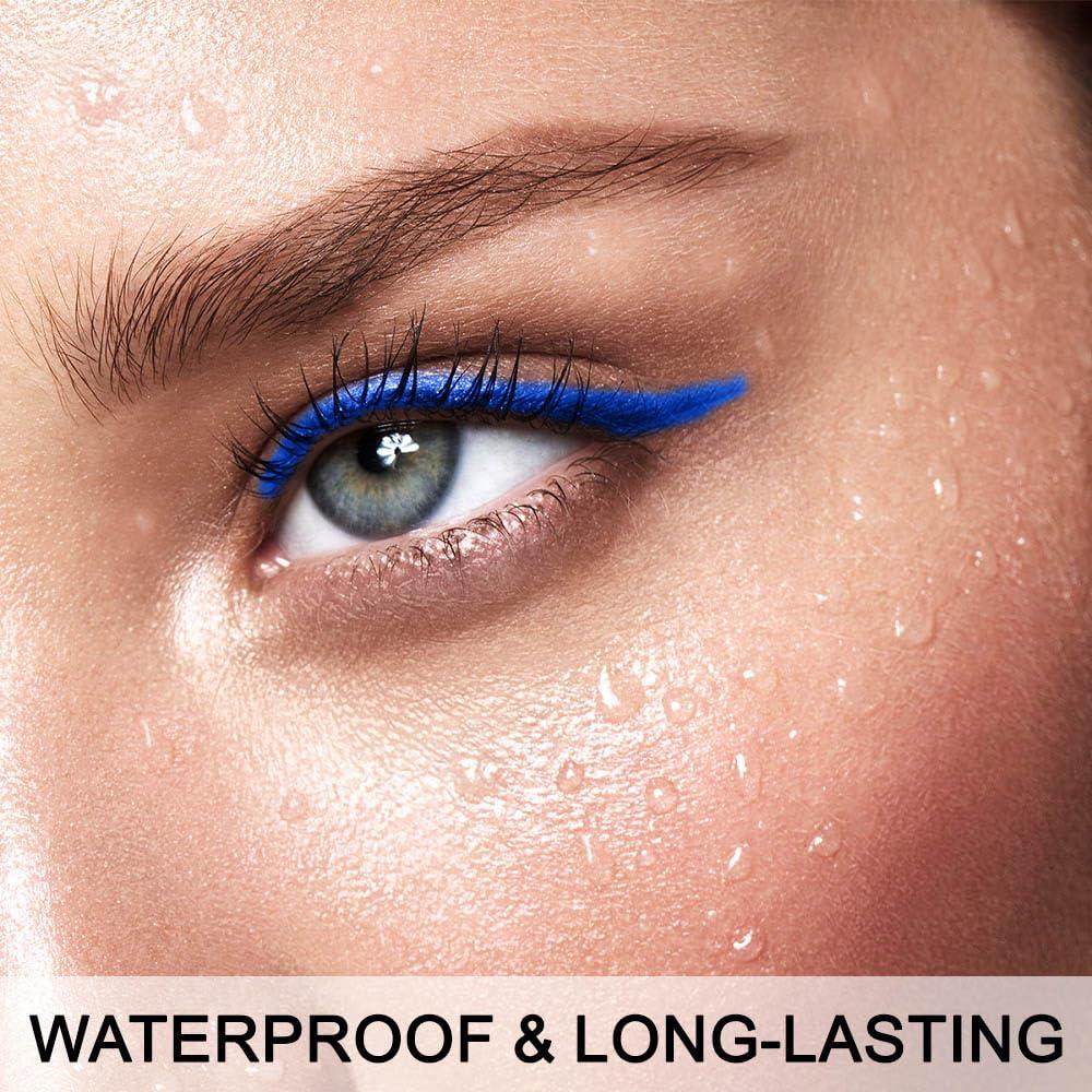 AMY\'S DIARY AMY\'S DIARY Blue Gel Eyeliner,Cream Eyeliner Tool Smudge Proof Eyeliner Pencil,Matte Blue Eye-liner Pencil Tattoo Eyeliner Pen, Eyeliner Gel Stick Makeup Eye-liners for Women Girls (blue)