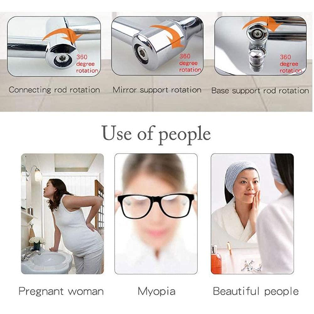 FSSSAZZZZZZZZZZZ Vanity Mirror, Makeup Mirror Vanity Mirror Bathroom Makeup Mirror,Magnifying Wall Mounted Swivel LED Vanity Mirror for Bathroom Hotels Dressing Tables Bedroom Cosmetic Mirror Home