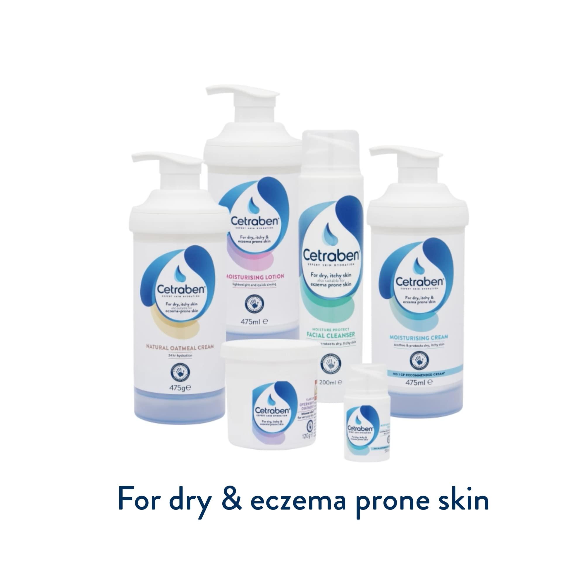 Cetraben Cetraben Natural Oatmeal Cream, for Dry, Sensitive & Eczema-Prone Skin, Provides 24 Hour Hydration, Soothing, Lightweight and Quick Drying, for Daily use on The Body and Face, 1 x 475g