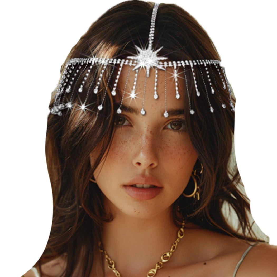 Yikisdy Yikisdy Silver Crystal Headband Sparkly Rhinestone HeadPiece Fashion Wedding Head Piece