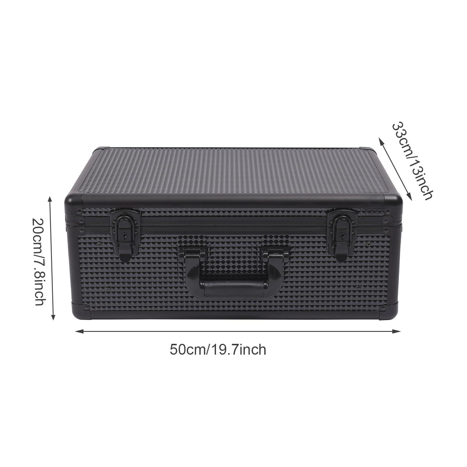 Bitodd Beauty Professional Barber Case, Barber Travel Case, Aluminum Makeup Case, Hairdressing Toolbox, Barber Briefcase Toolbox for Hair Stylist, Pet Groomer, Makeup Artist