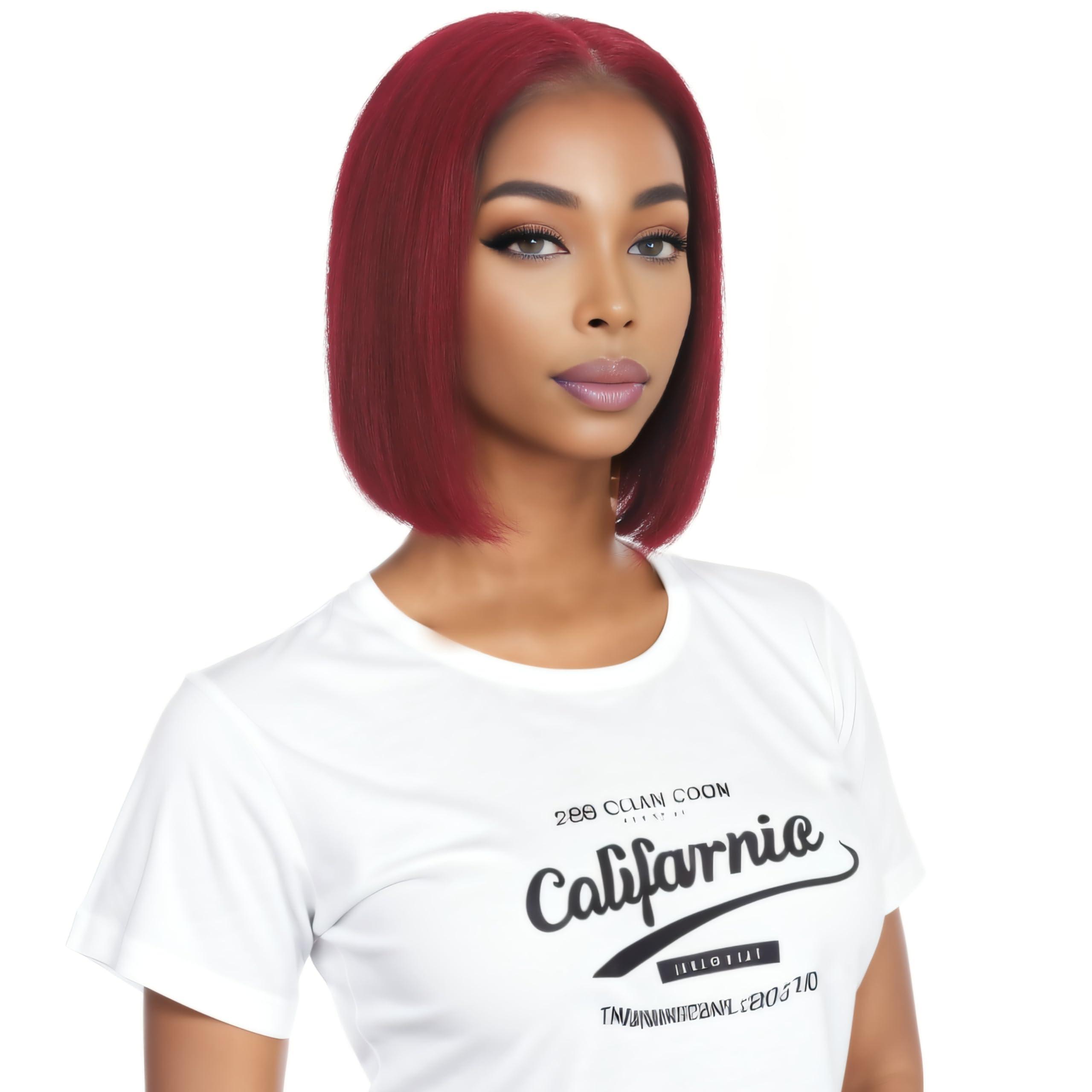 EVATEC EVATEC 8 Inch Real 100% Human Hair Bob Wigs HD 134 Front Lace Wig for Women Professional Diverse Styles