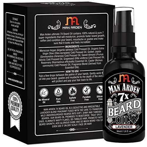 Man Arden Man Arden 7X Beard Oil (Lavender) 30ml, 7 Premium Oils For Beard Growth & Nourishment