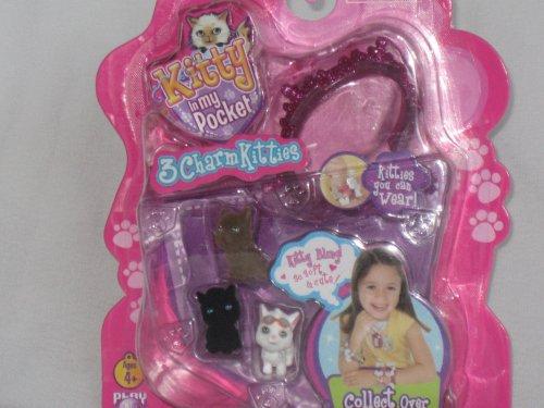 Kitty In My Pocket Kitty in My Pocket 3 Charm Kitties with Sparkling Dark Pink Bracelet
