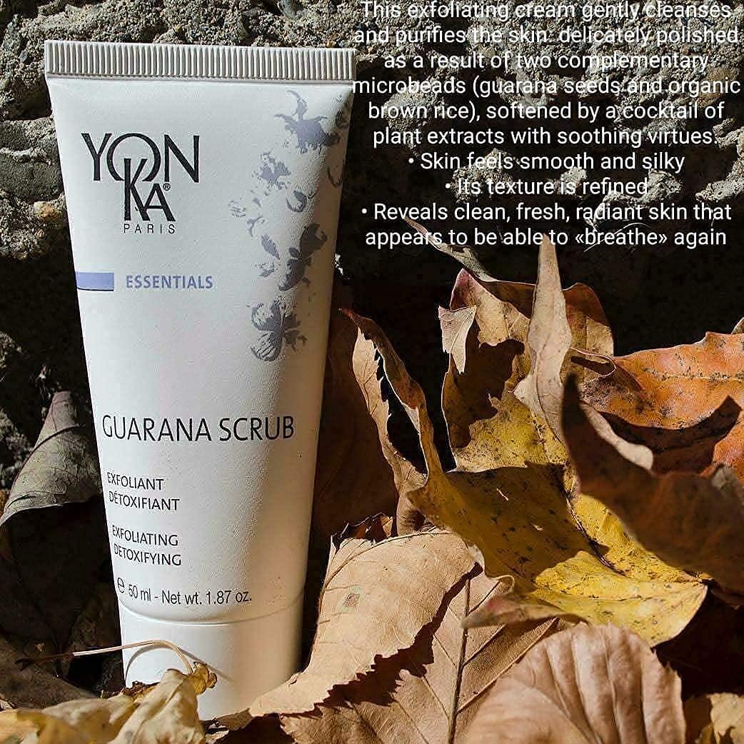 Yonka Yon-Ka Gel Nettoyant, Guarana Scrub Set, Gentle Foaming Face Wash and Makeup Remover, Facial Exfoliator and Detoxifying Scrub, Normal and Acne Prone Skin