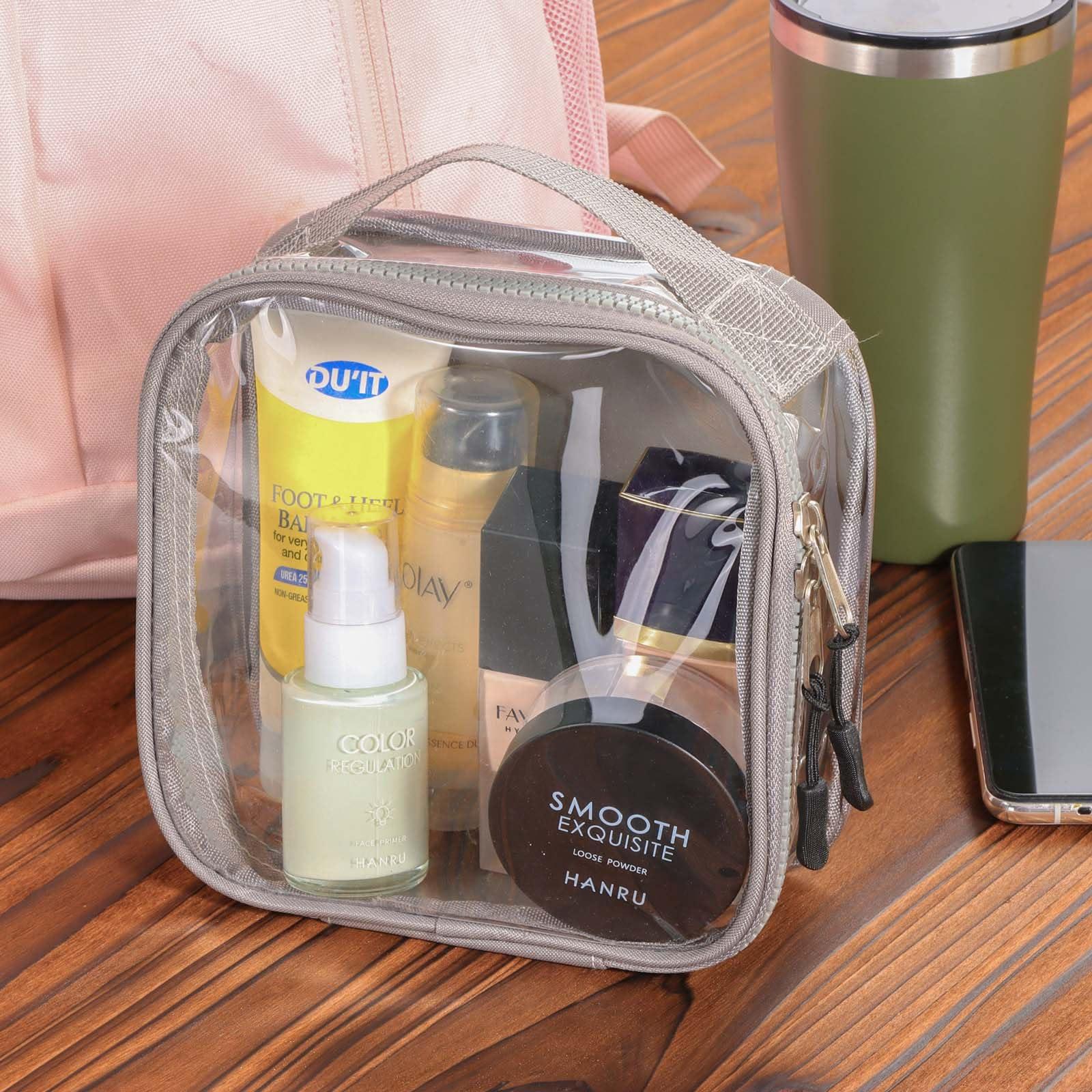 fiezkaa fiezkaa Quart Size Travel Bag Tsa Approved 3-1-1 Clear Toiletry Bag, See Through Liquid Bags for Travel - Gray