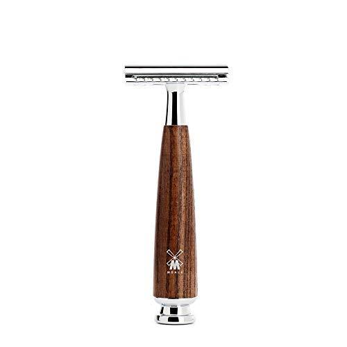 M MÜHLE MÜHLE RYTMO Steamed Ash 3-Piece Black Fibre Safety Razor Shaving Set