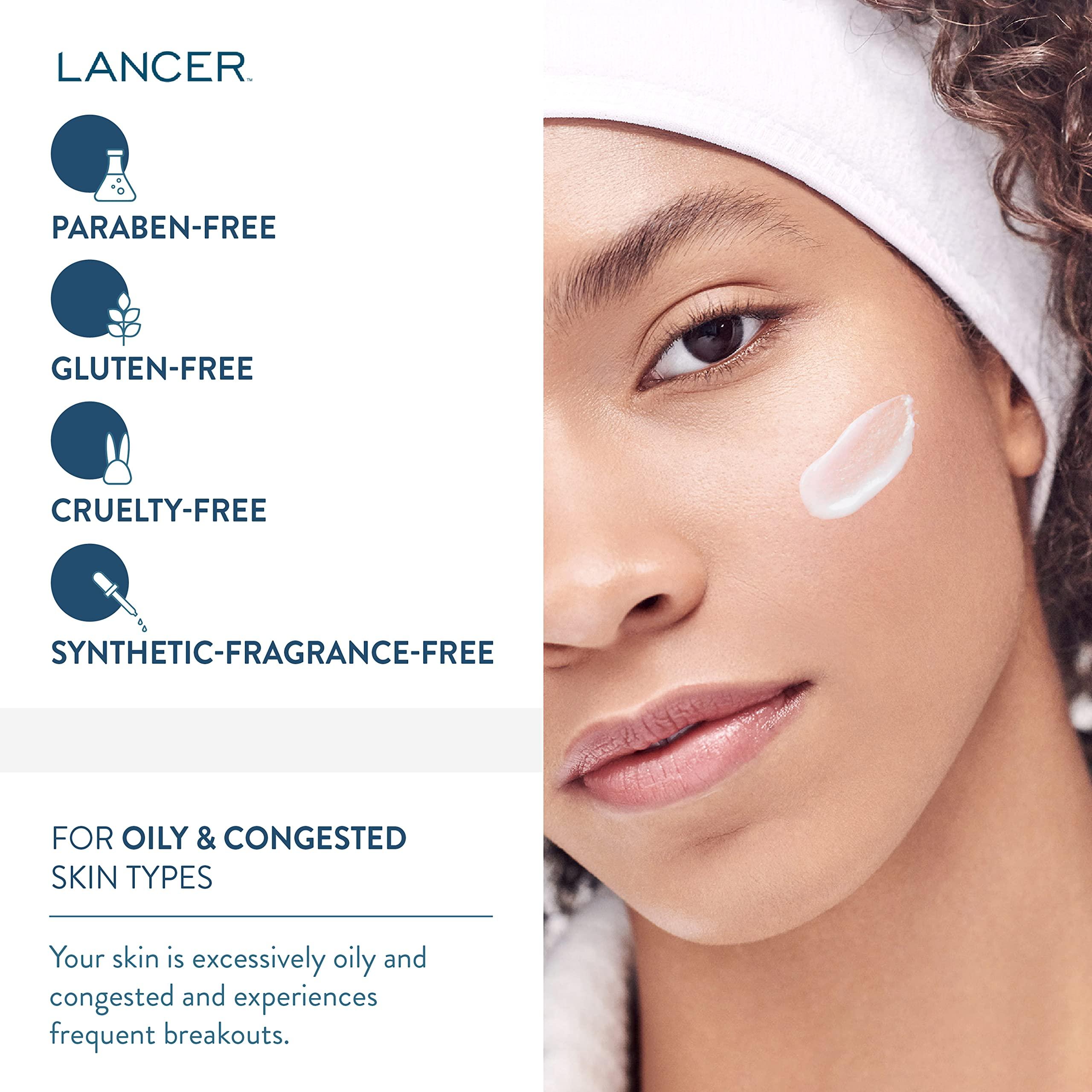 Lancer Lancer Skincare The Method Intro Kit, 3-Step Facial Exfoliator, Cleanser, and Moisturizer Kit for Oily or Congested Skin