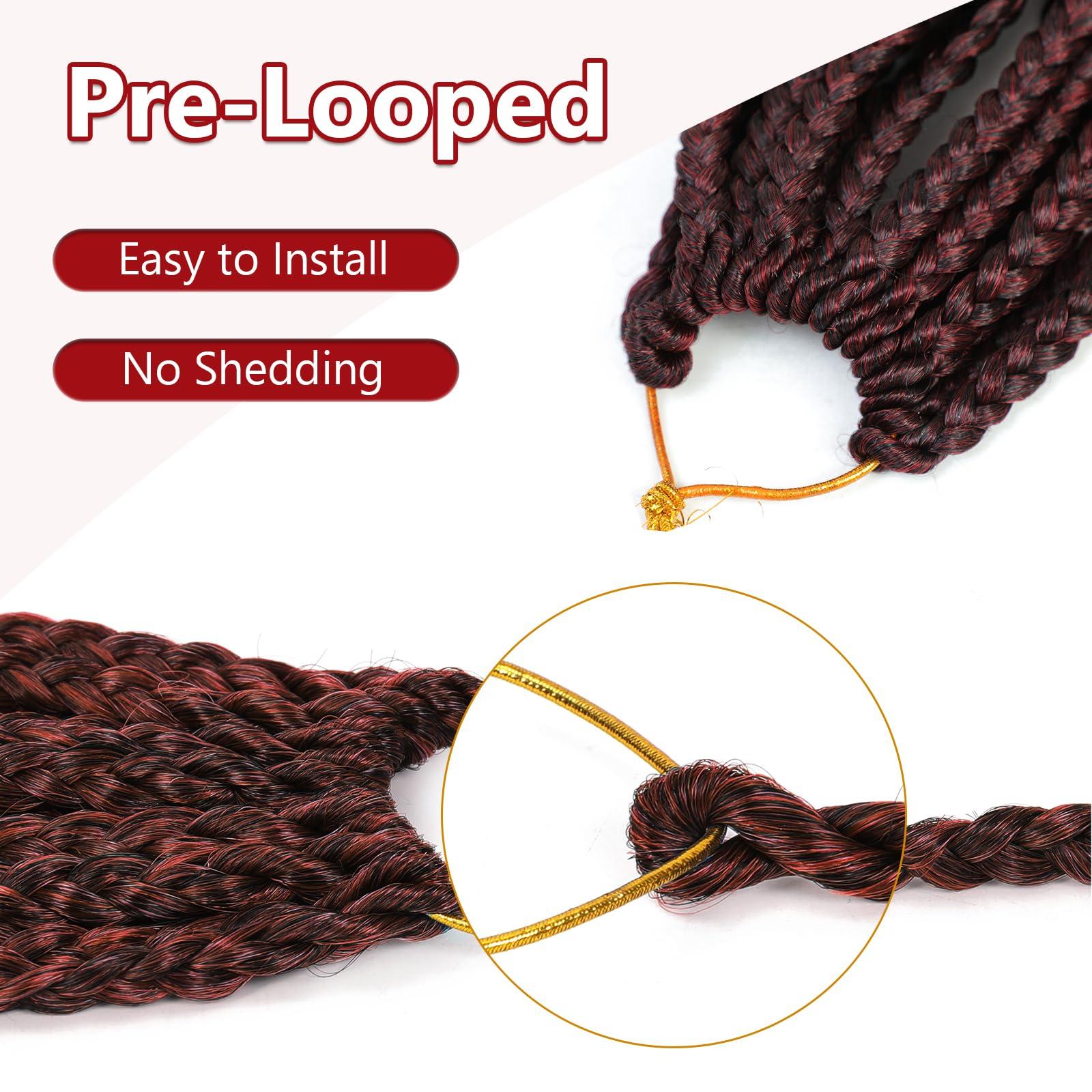 FIRSTCYH HAIR 8 Packs Crochet Box Braids- 18 Inch Boho Box Braids Crochet Braids Hair Synthetic Braiding Hair Goddess Box Braids Crochet Hair for Black Women (18(8Packs), 1B/Bug)