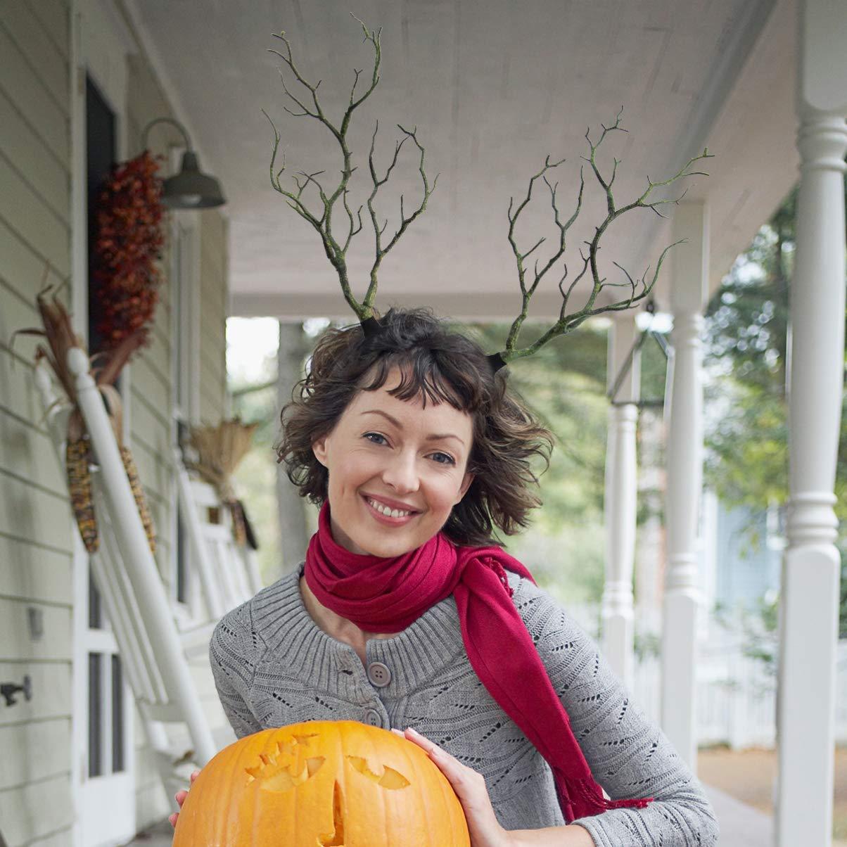 Beaupretty Beaupretty Antler Headband, Simulate Tree Branch Hair Band Forest Elk Horn Headpiece for Halloween Christmas Cosplay Party