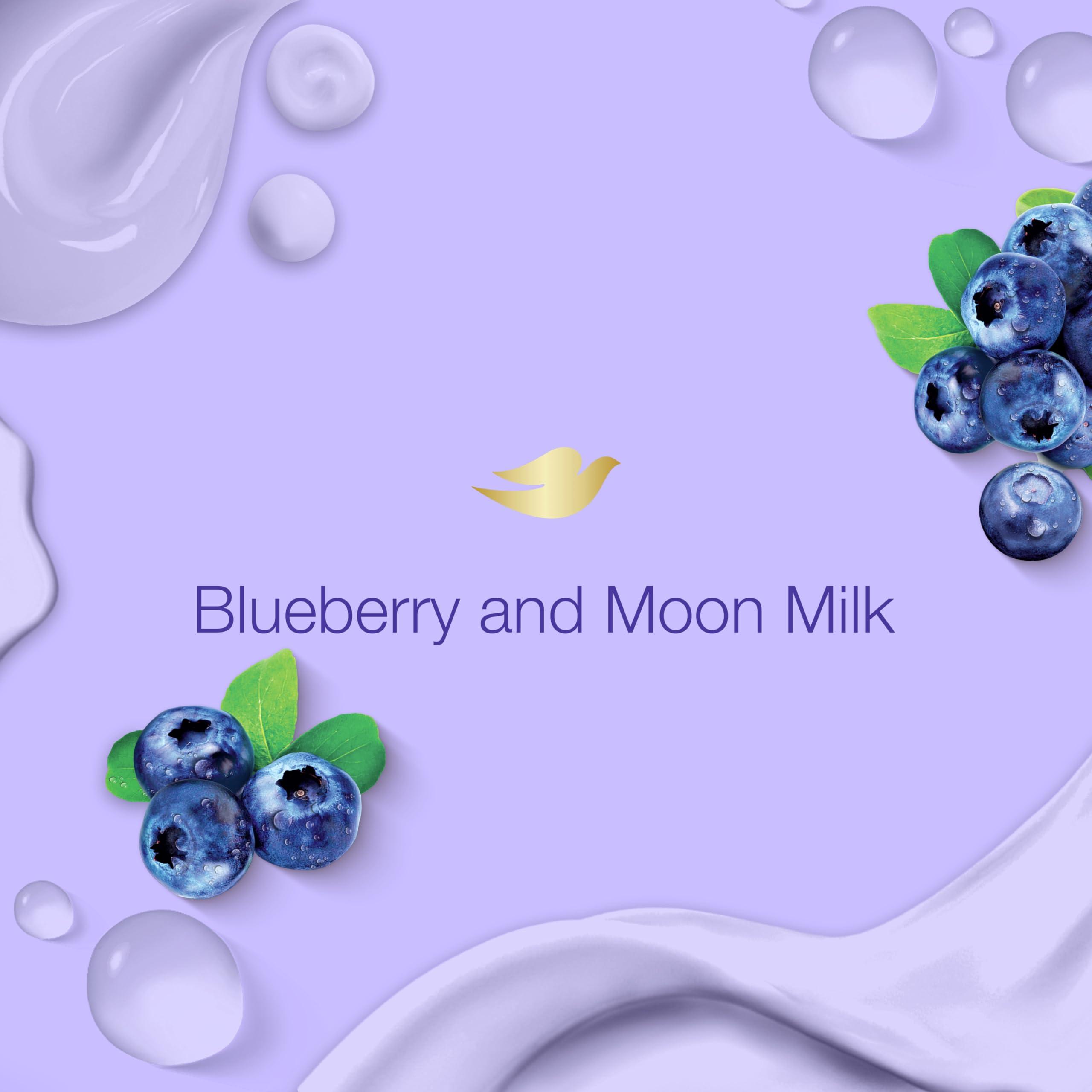 Dove Dove Body Wash Unwinding Blueberry & Moon Milk, 4 Count for Renewed, Healthy Looking Skin, Moisturizing Gentle Skin Cleanser with 24hr Renewing MicroMoisture, 20 oz
