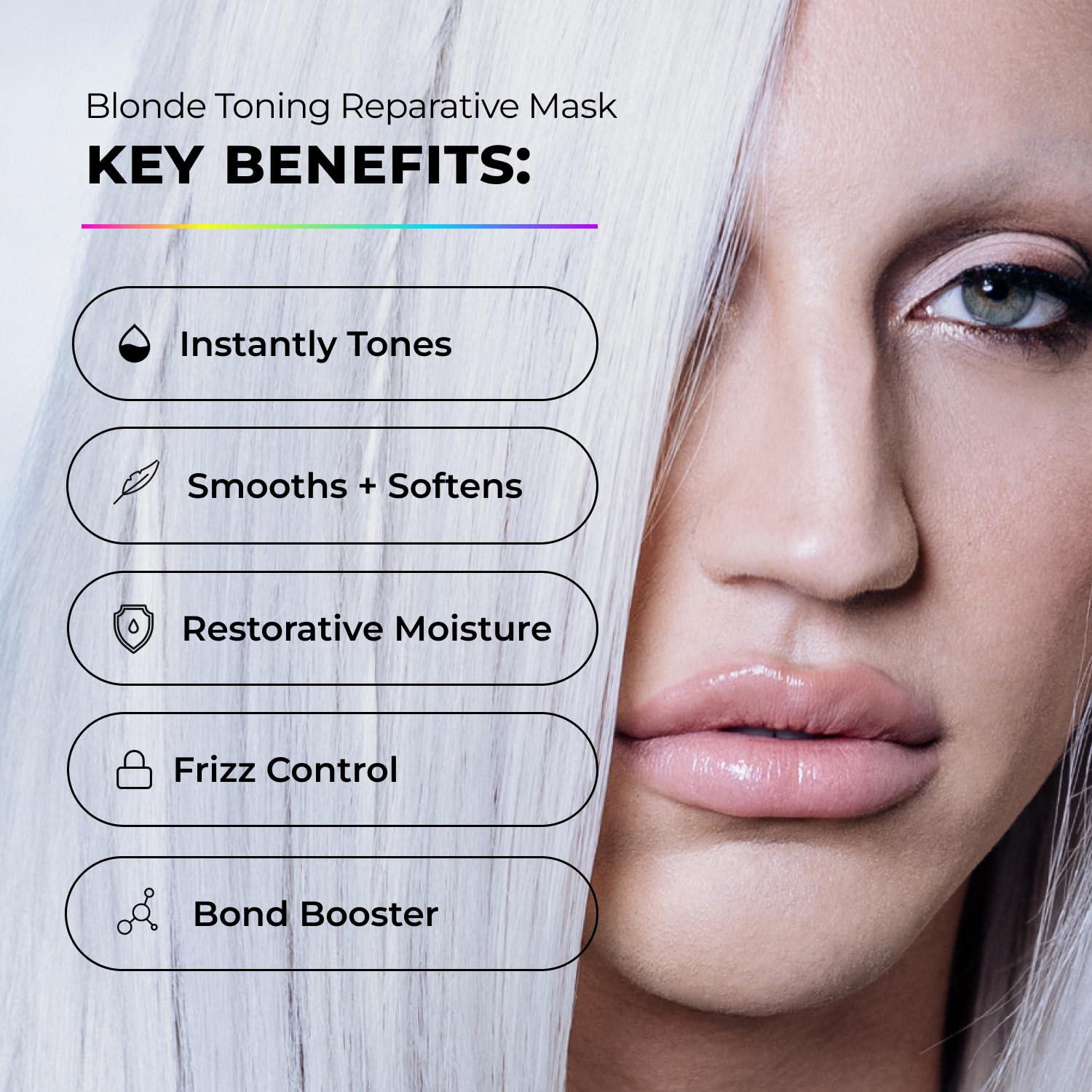 XMONDO XMONDO Hair Supernova Blonde Toning Reparative Mask, Vegan Formula with Jojoba Oil, Reducing Brassy and Yellow Tones on Blonde, Highlighted, and Gray Hair Colors, 8 Fl. Oz