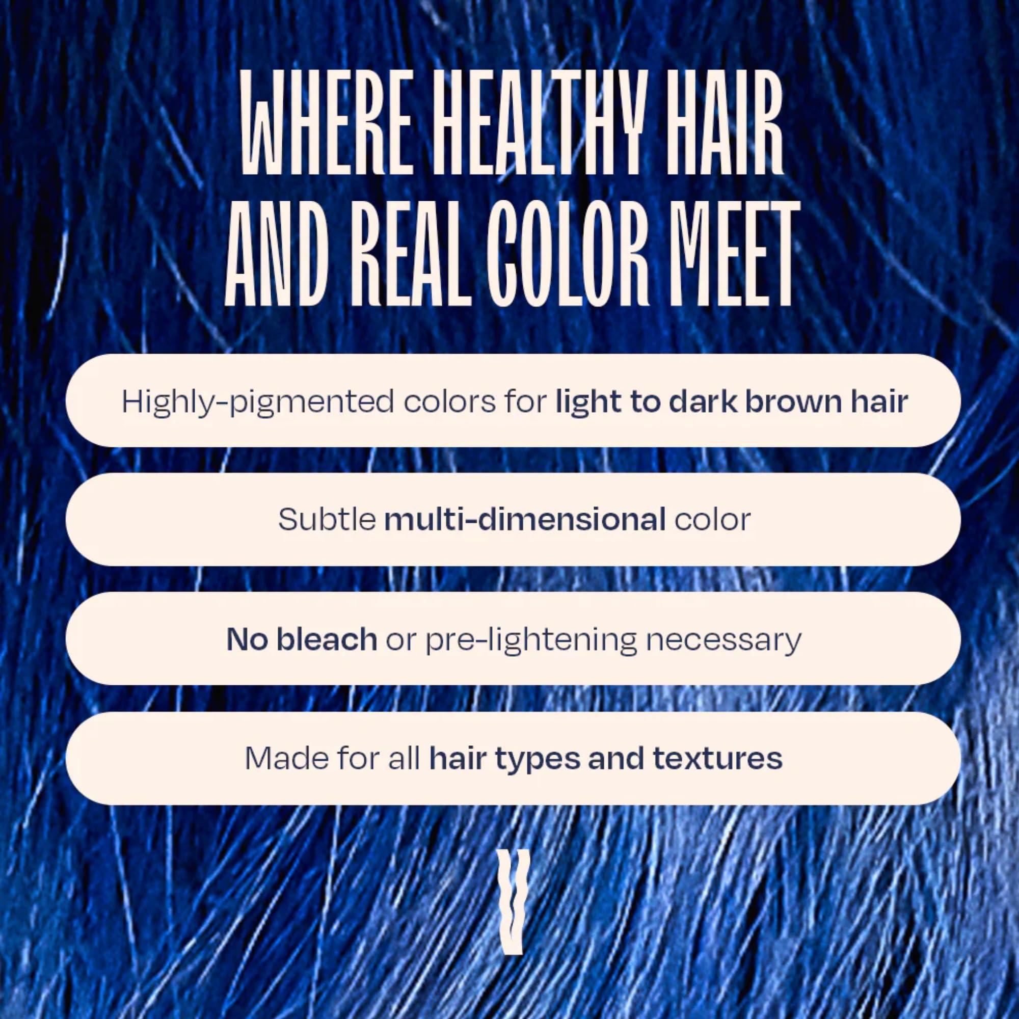 oVertone oVertone Haircare Color Depositing Conditioner - 8 oz Semi Permanent Hair Tint with Shea Butter & Coconut Oil - Vibrant Blue, Vegan, Cruelty-Free