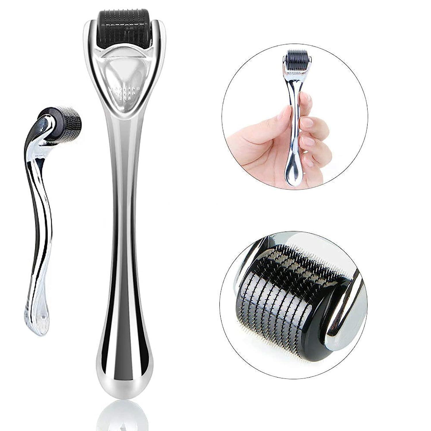 Diougens Lee Derma Roller for Beard - Diougens Lee 540 Titanium Microneedling Roller for Face Body - with Storage Case