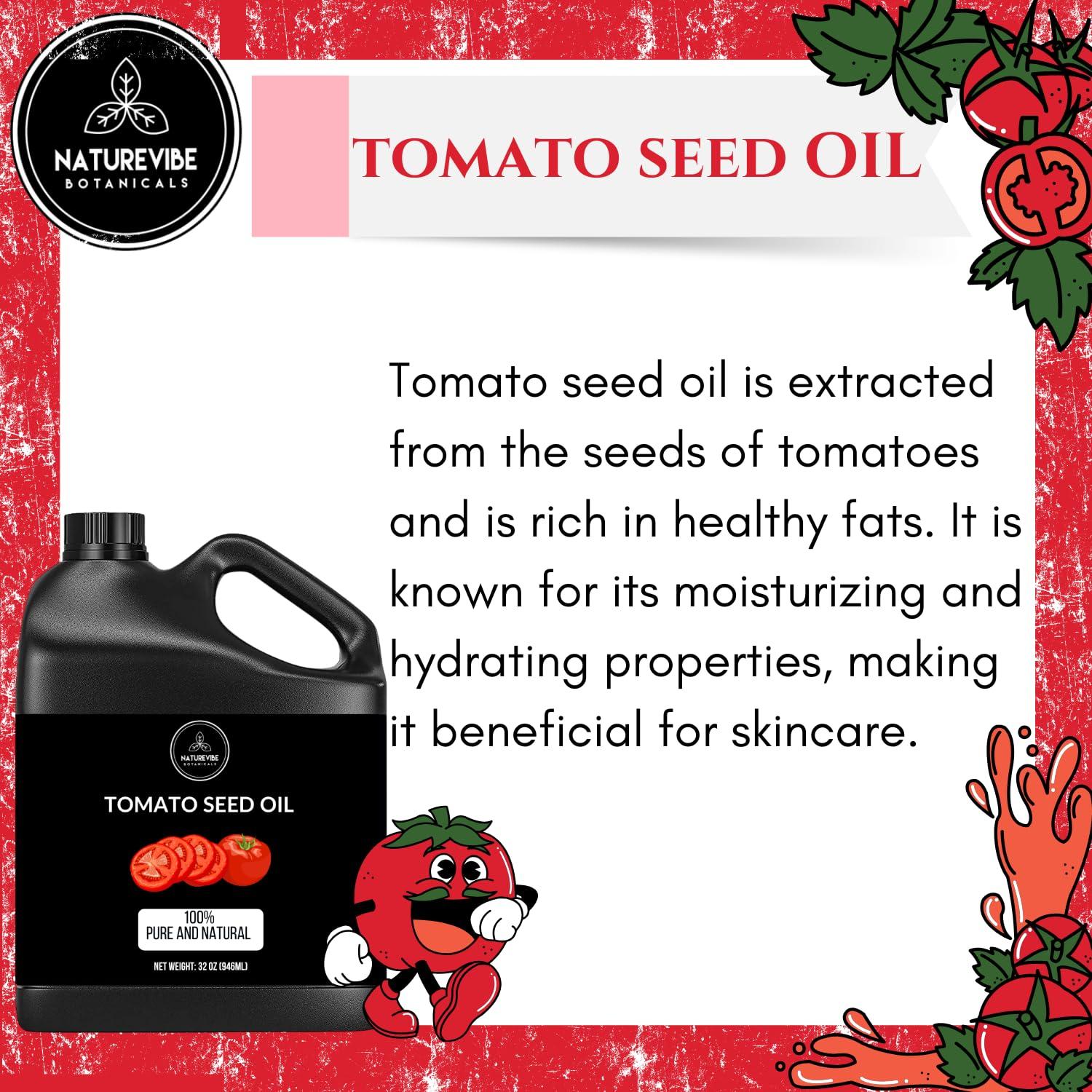 Naturevibe Botanicals Naturevibe Botanicals Tomato Oil 32 Ounces | 100% Pure and Natural | Great for Skin Care and Hair Care