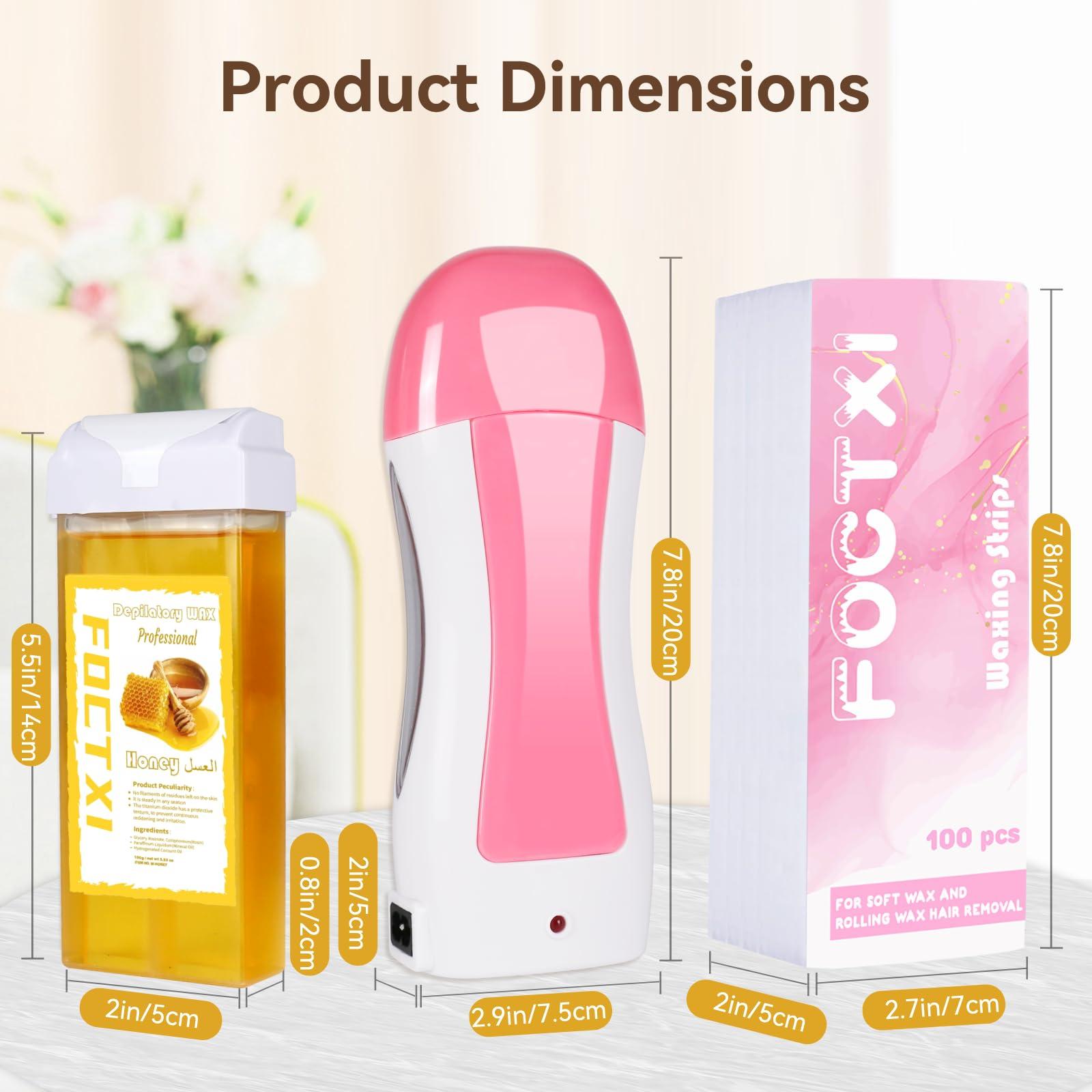 FOCTXI Roller Waxing Kit for Women, Roll on Wax Warmer Kit for Hair Removal, For Multiple Areas of the Body, Sensitive Skin Wax Roller Kit for Women Hair Removal