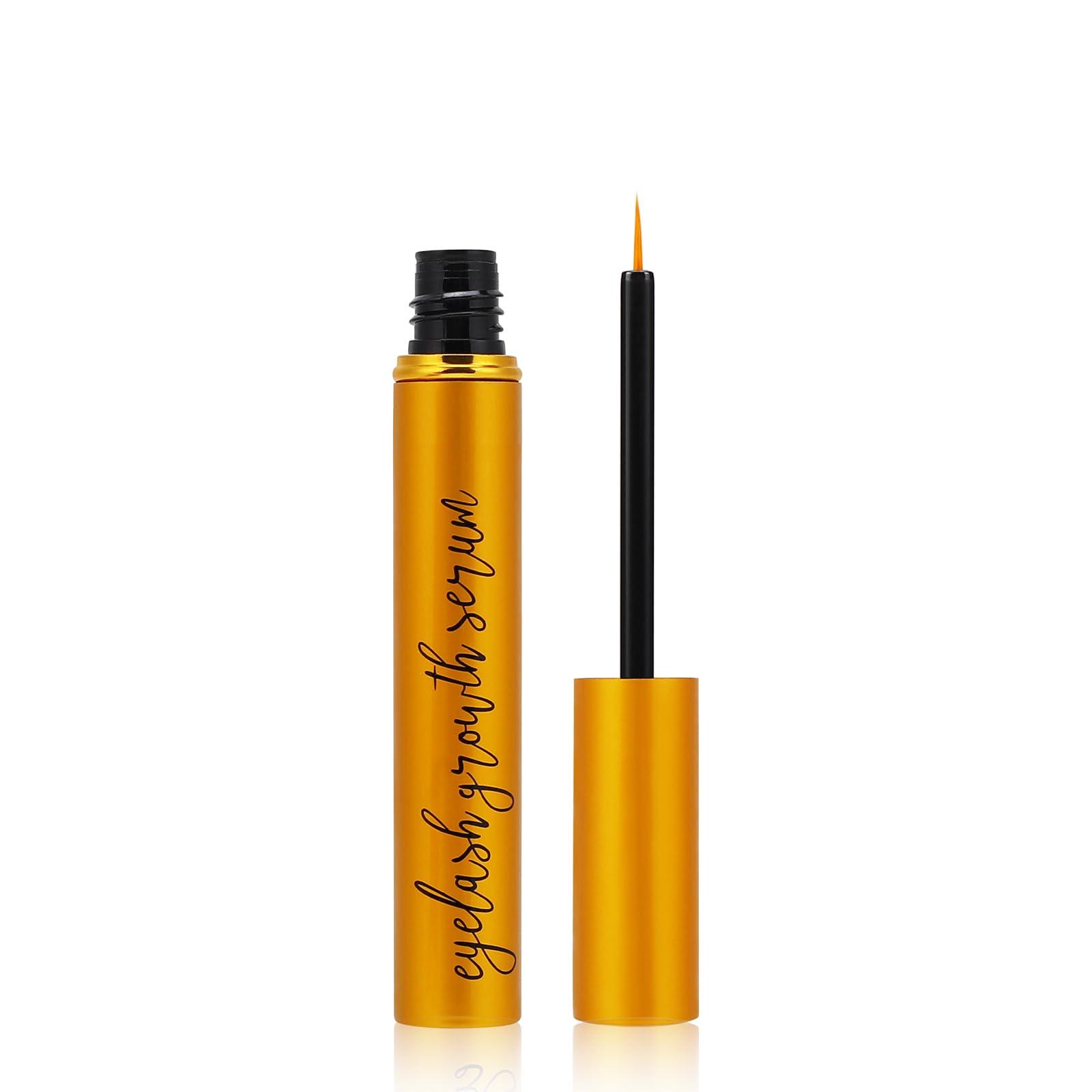 Recuren Plus Eyelash Growth Serum for Eye Lash: Advanced Formula for Enhancing Longer, Thicker Lashes 5ML (Matte Gold) (Rose Gold)