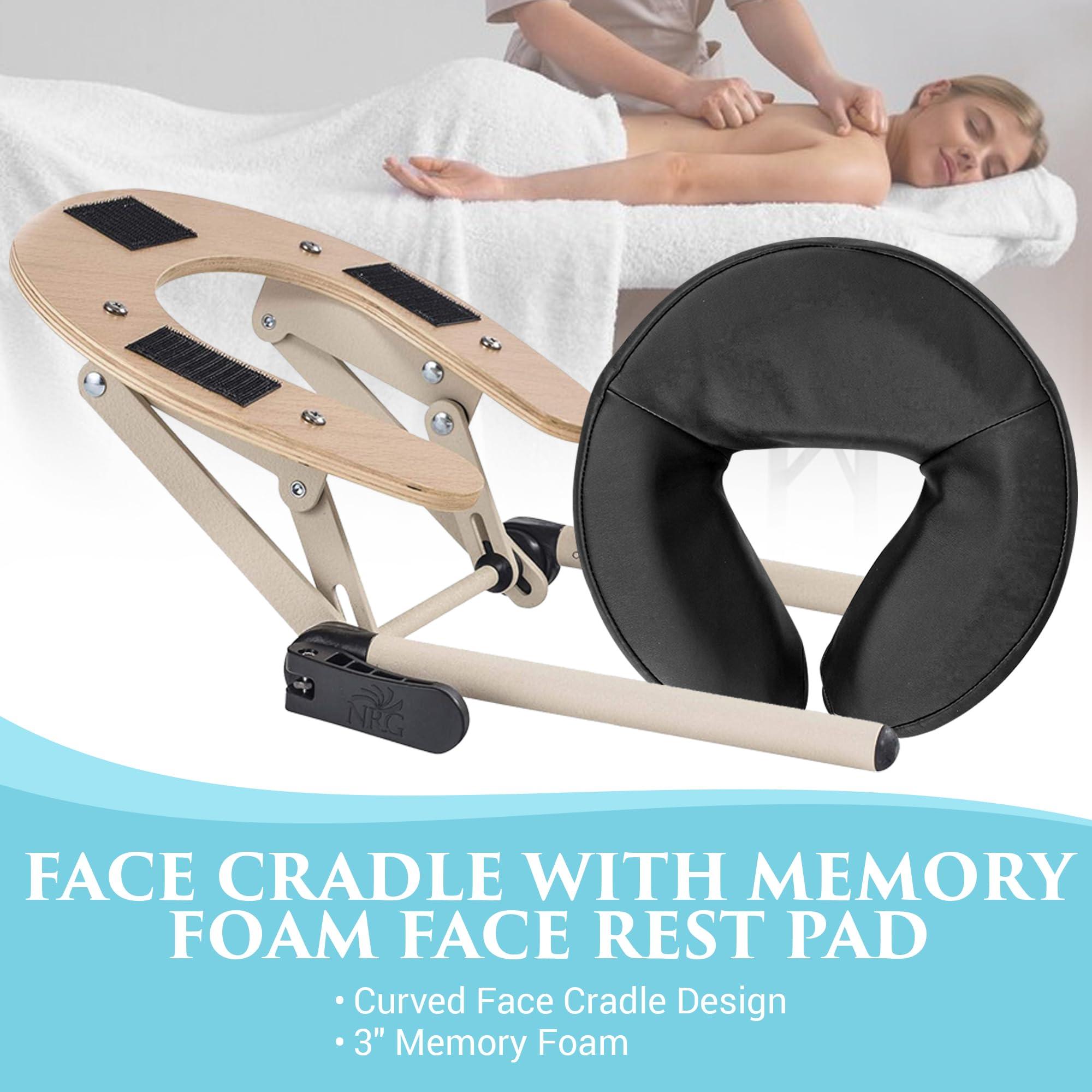 NRG NRG Vedalux Portable Massage Table Package Black - Folding Massage Bed Lightweight Massage Table - Professional Massage Table Spa Bed, Face Cradle, Hanging Armrest, & Carrying Case