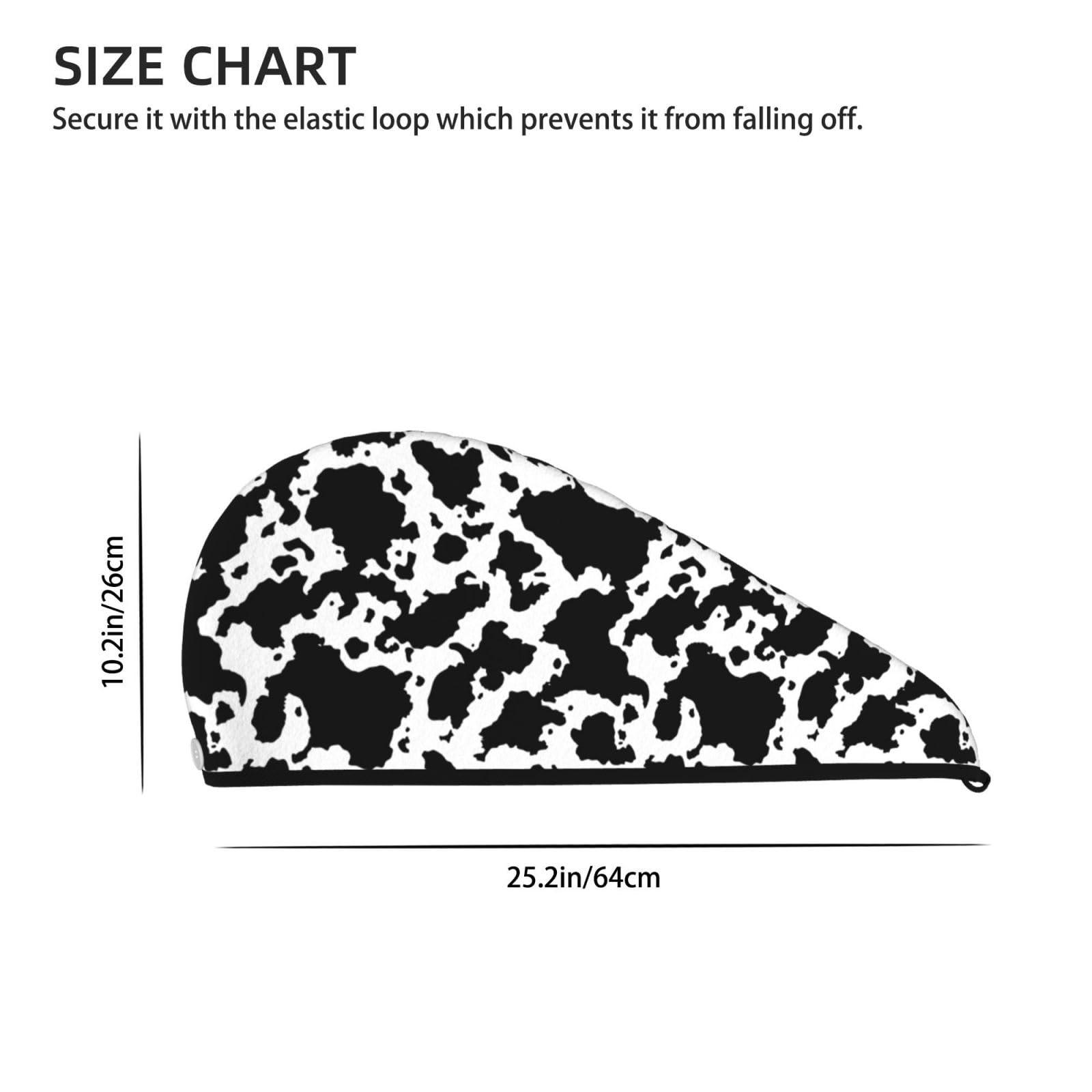 famliihw famliihw Cow Print Hair Towel Wrap Microfiber Fast Drying Hair Turban with Buttons for Women Drying Curly, Long & Thick Hair