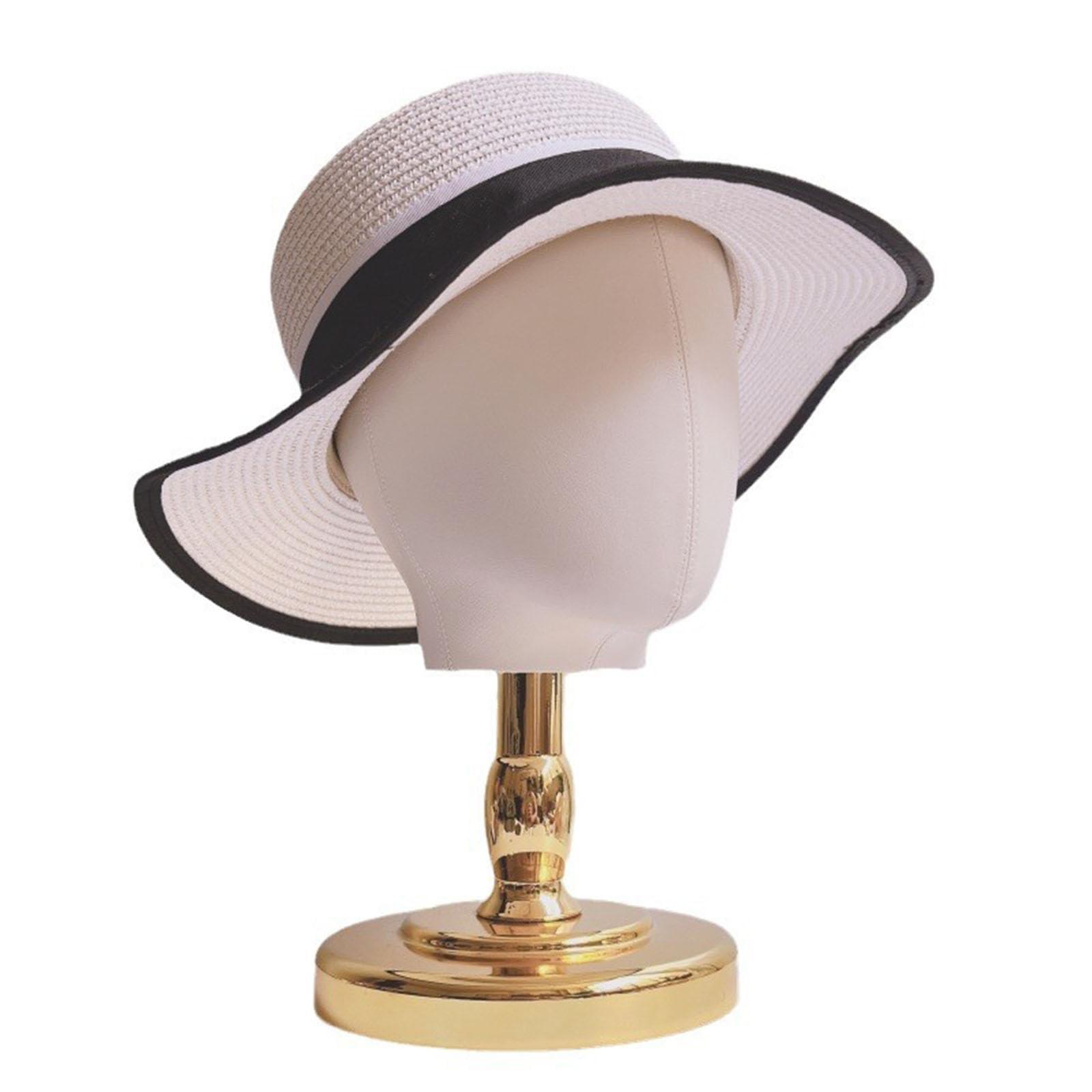 Menolana Menolana Mannequin Head Model Wig Head Hat Rack Multipurpose Hat Display Stand Wig Holder for Home Shopping Mall Personal Use Hats Wig, Gold Base