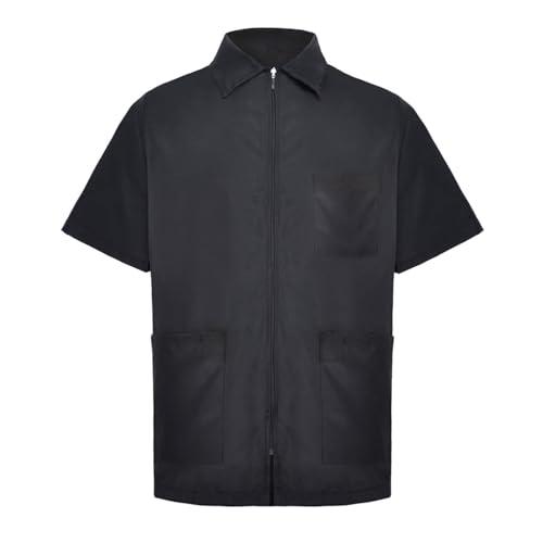 STUDIO LIMITED STUDIO LIMITED Barber Jacket, Lightweight and Breathable Zipper Closure Hair Stylist Grooming Smock Shirt Water Resistance fabric stylish and functional, A FREE SALON APRON (L)