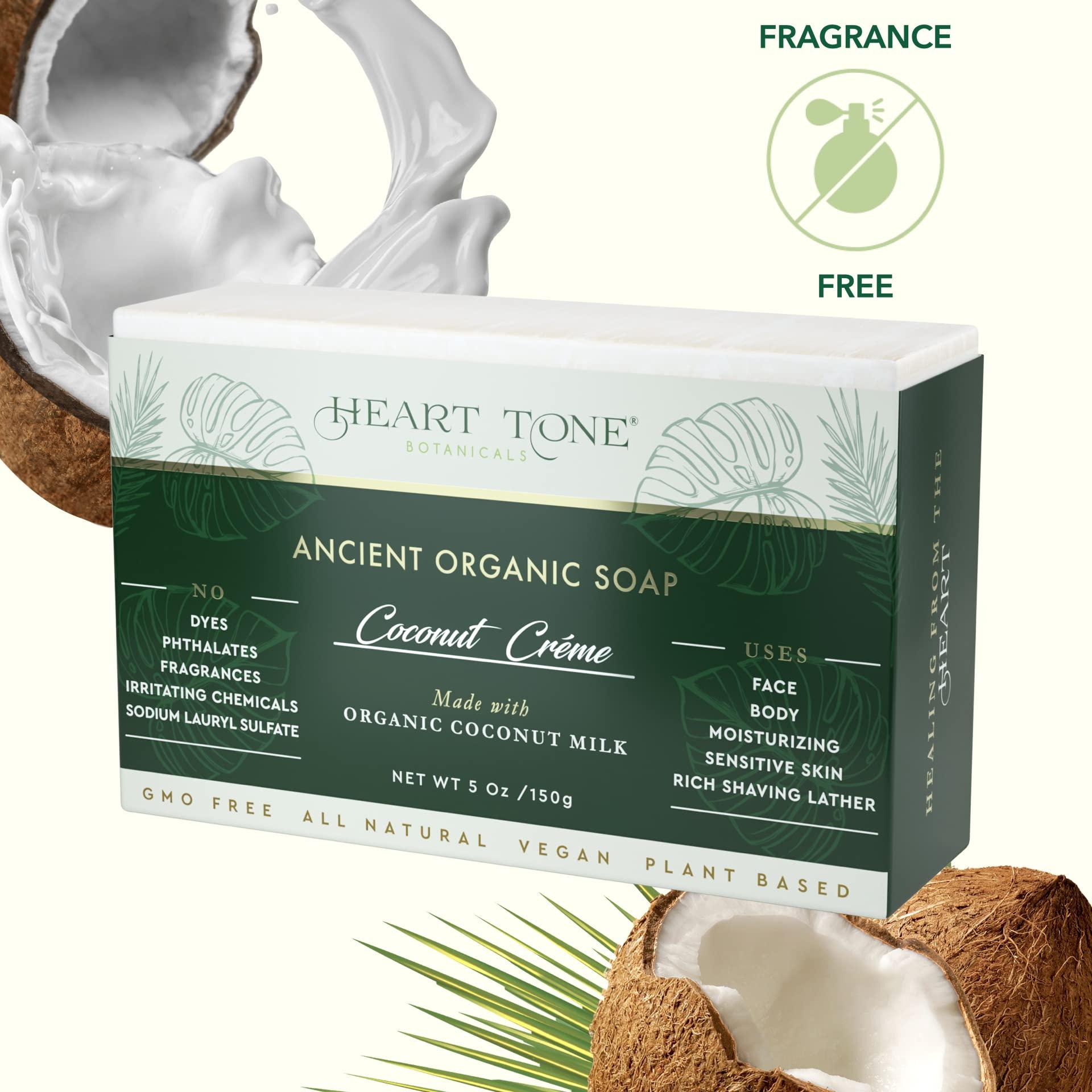 Heart Tone Botanicals Heart Tone Botanicals Cold Processed Bar Soap | Made With Organic Coconut, Olive, and Sunflower Oils | Nourishing | Great For Sensitive Skin (Coconut Milk)