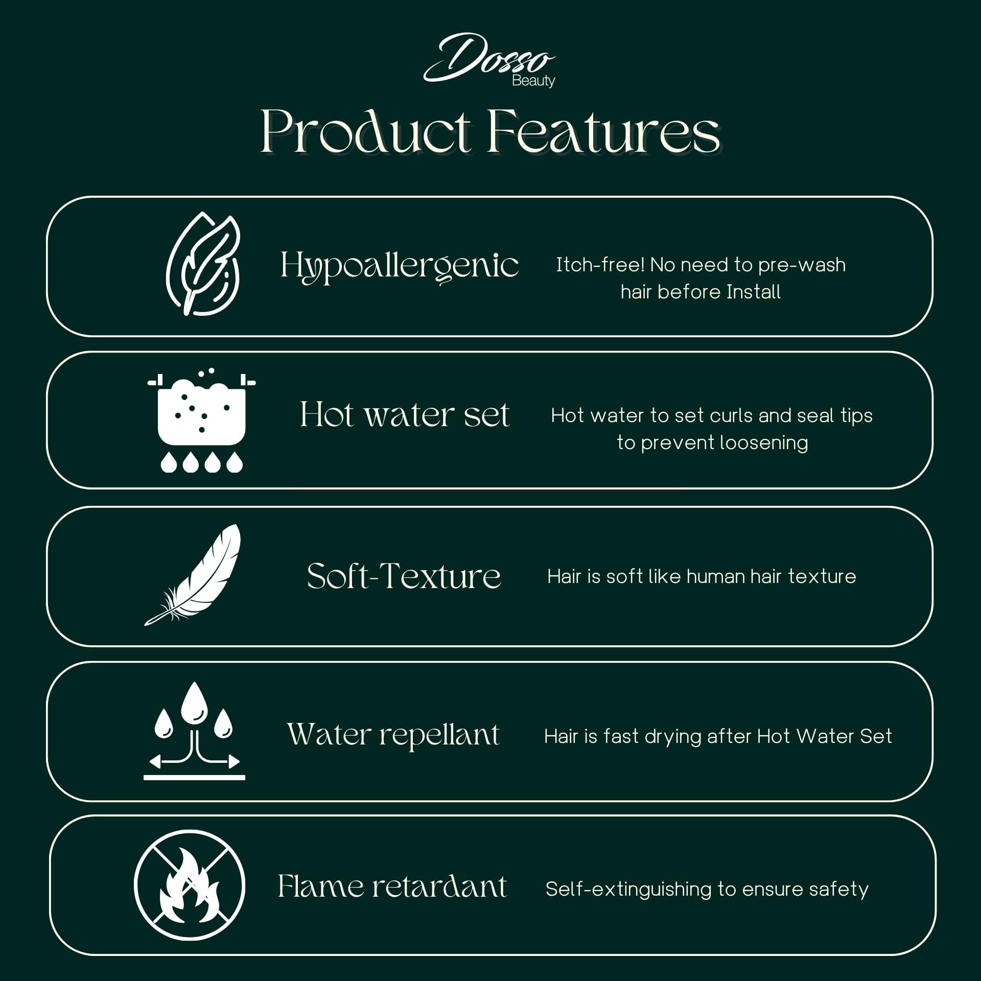 Dosso Beauty Dosso Beauty Single Pack Hypoallergenic Pre-Stretched Braiding Hair (28\", Purple), Itch-Free, Fast Drying, Light-weight, Hot Water Set, Soft Texture, Straight