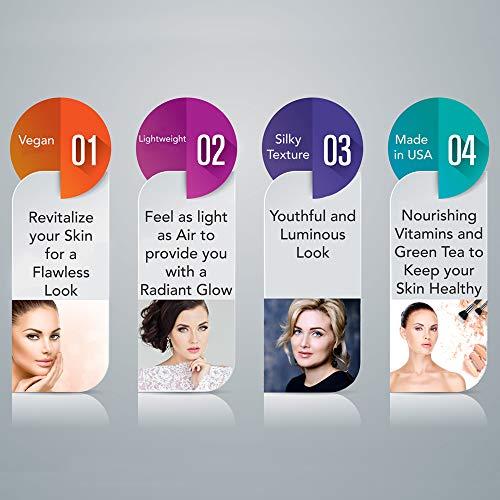 Ageless Derma Ageless Derma Mineral Face Powder Foundation Makeup. Natural Full Coverage Loose Foundation with Vitamin and Green Tea. Made in USA