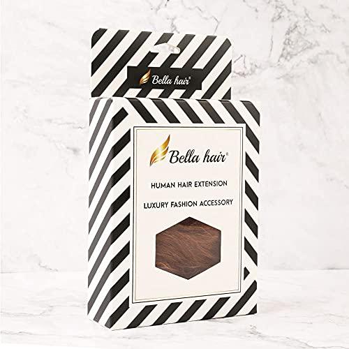 Bella Hair Bella Hair 100% Human Hair Scrunchies for Women Messy Bun Hair Piece Wavy/Curly Up-Do Ponytail Extension (#30 Medium Auburn/Red Brown)